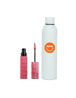 Foto 1 | Labial Líquido De Larga Duración, Superstay Tono 145 Rogue + Termo De Agua Güish