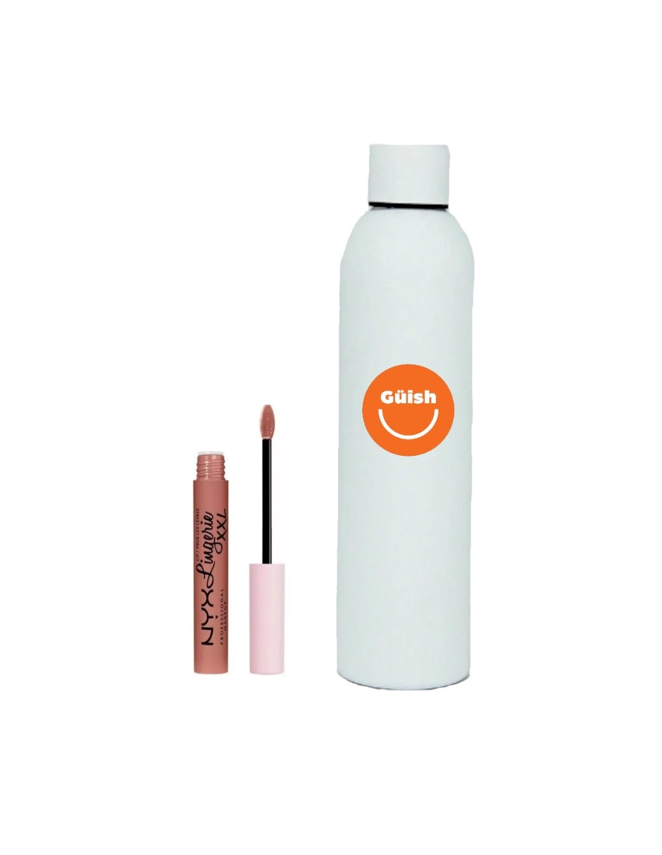 Foto 2 pulgar | Labial Líquido Nyx Lingerie Xxl Matte Color Turn  On + Termo De Agua De Regalo Güish