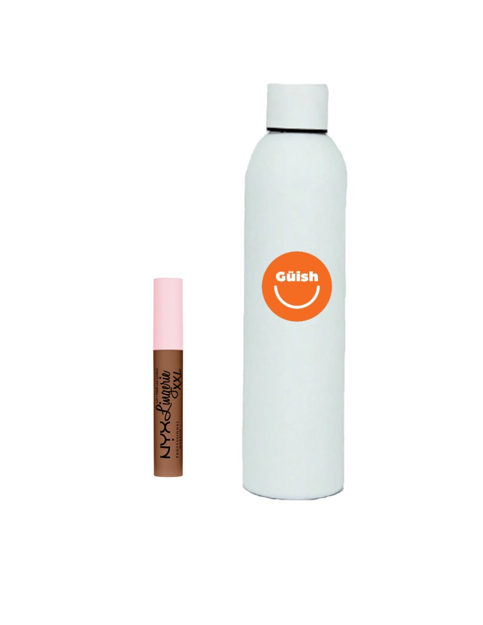Foto 1 | Labial Líquido Nyx Lingerie Xxl Matte Color Hot Caramelo + Termo De Agua De Regalo Güish