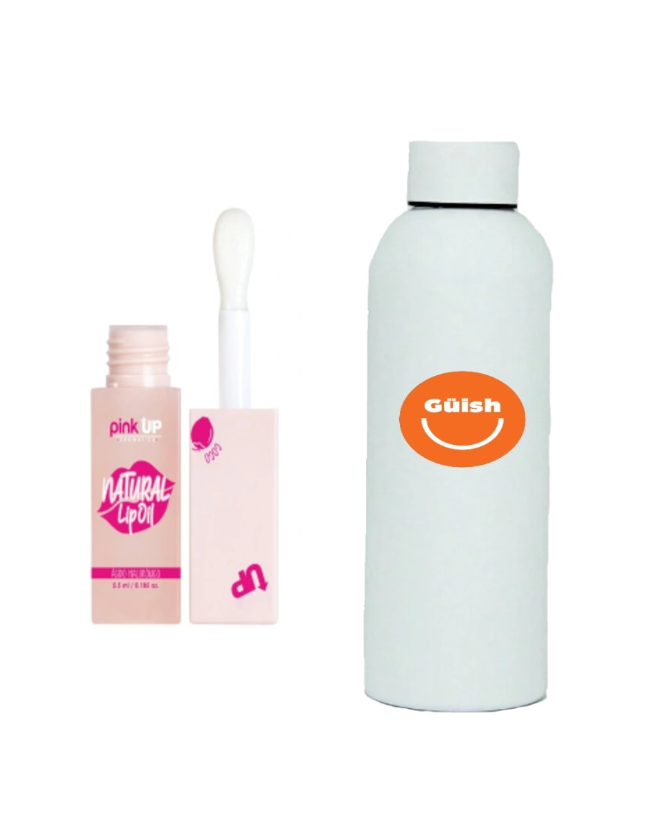 Foto 2 pulgar | Pink Up Magic Lip Oil Brillo Labial+termo De Agua De Regalo Güish