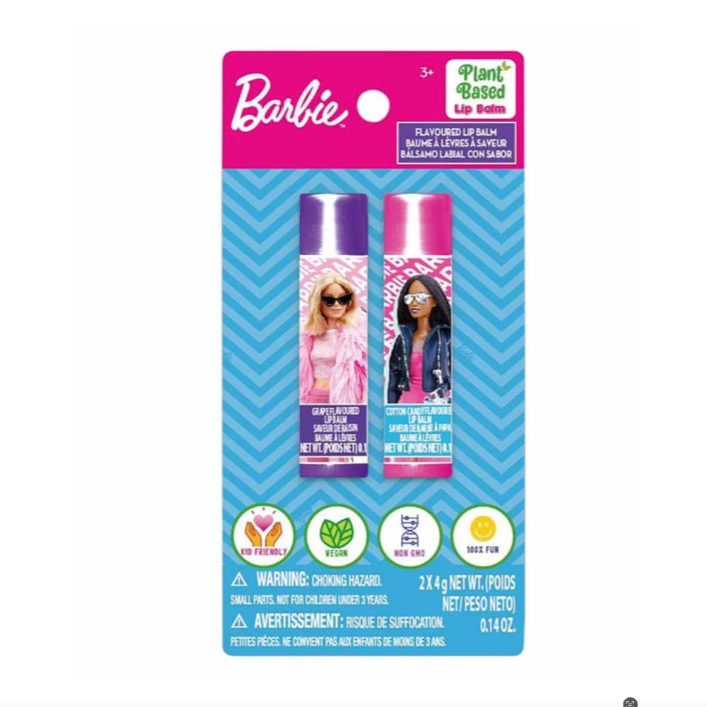 Bálsamo Labial Townley Girl Barbie 2 Azul Arándano Y Algodón Rosa - Venta Internacional.