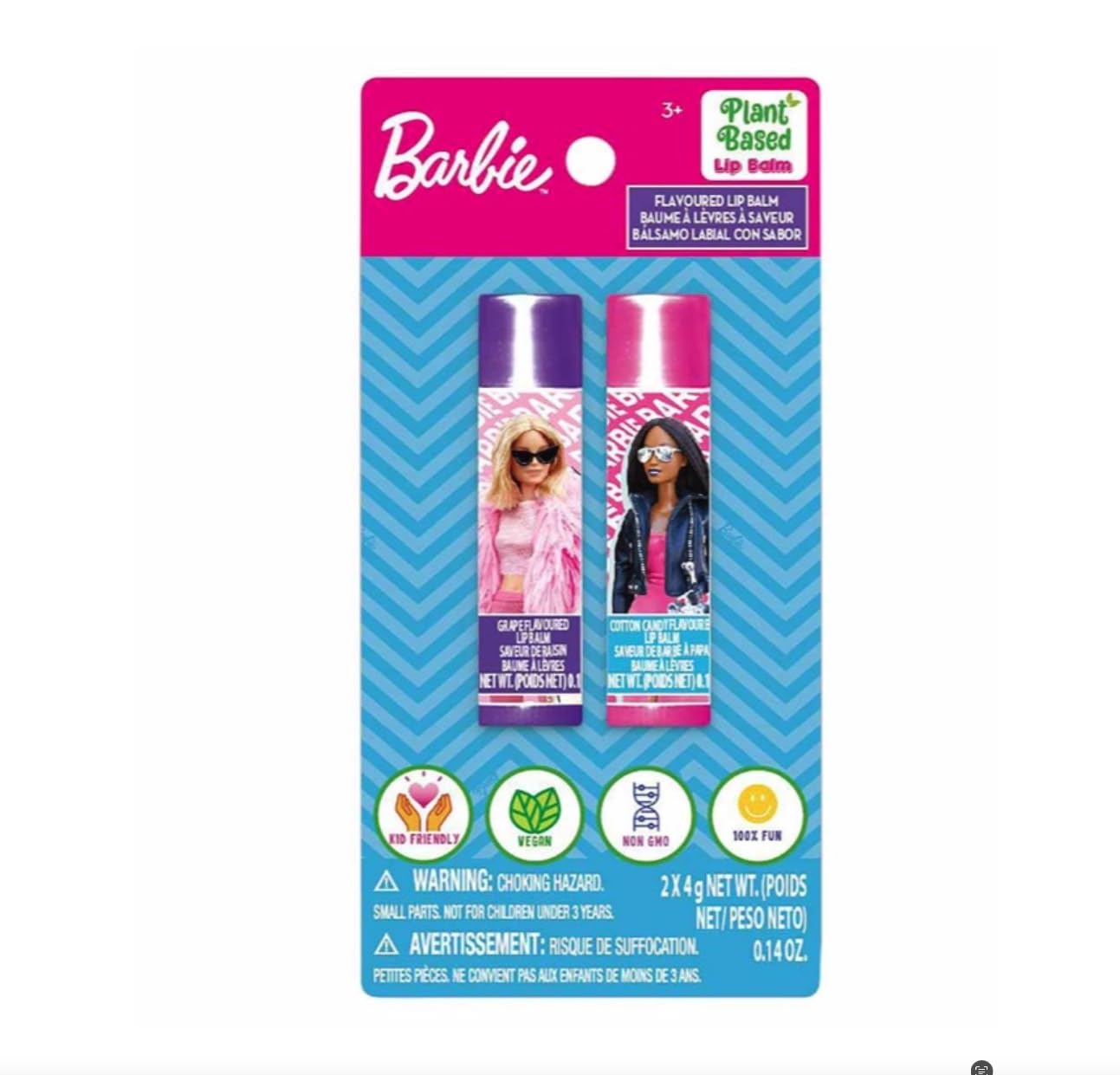 Foto 3 pulgar | Bálsamo Labial Townley Girl Barbie 2 Azul Arándano Y Algodón Rosa - Venta Internacional.