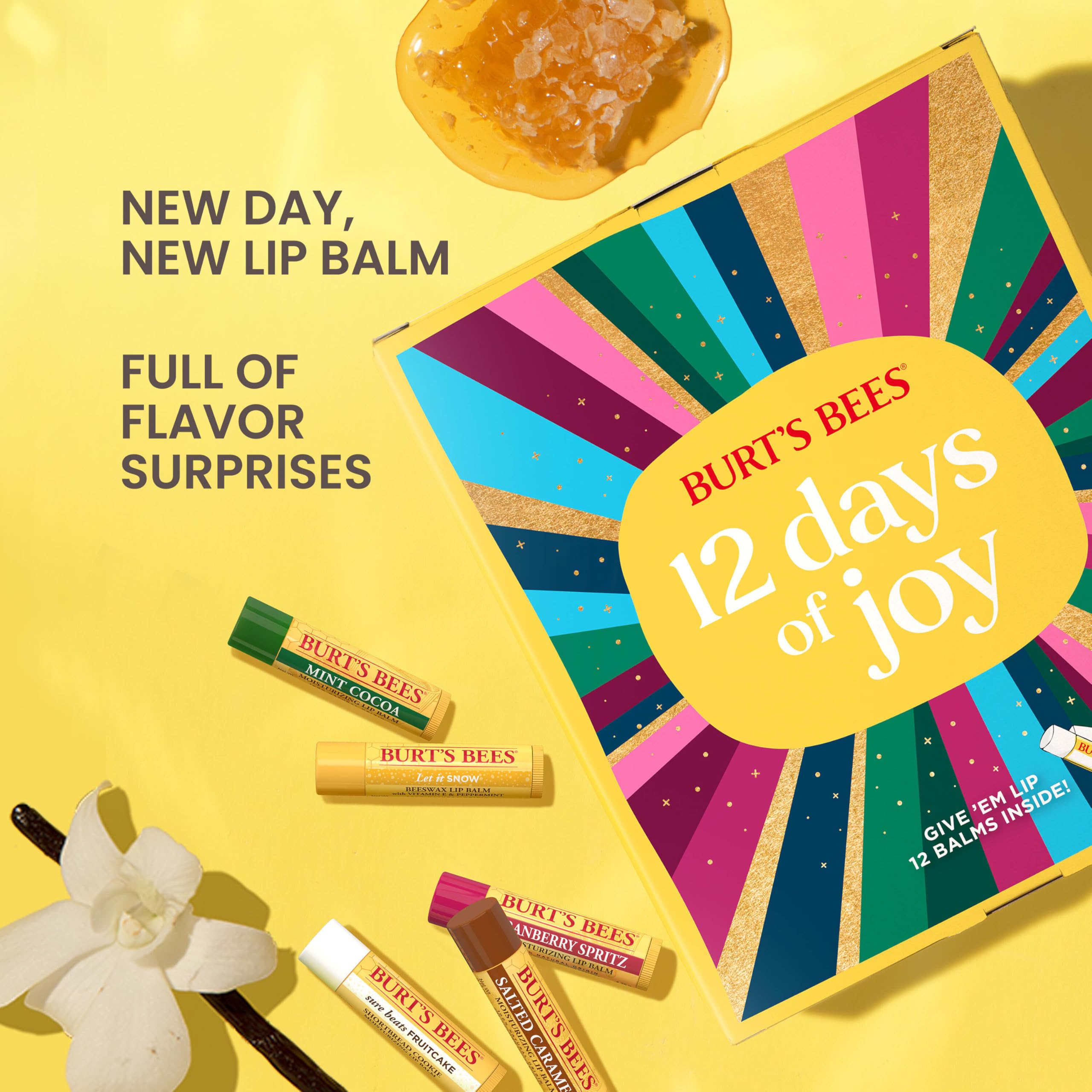 Foto 5 pulgar | Set De Regalo Con Calendario De Adviento Para Bálsamo Labial Burt's Bees, 12 Días (12) - Venta Internacional.