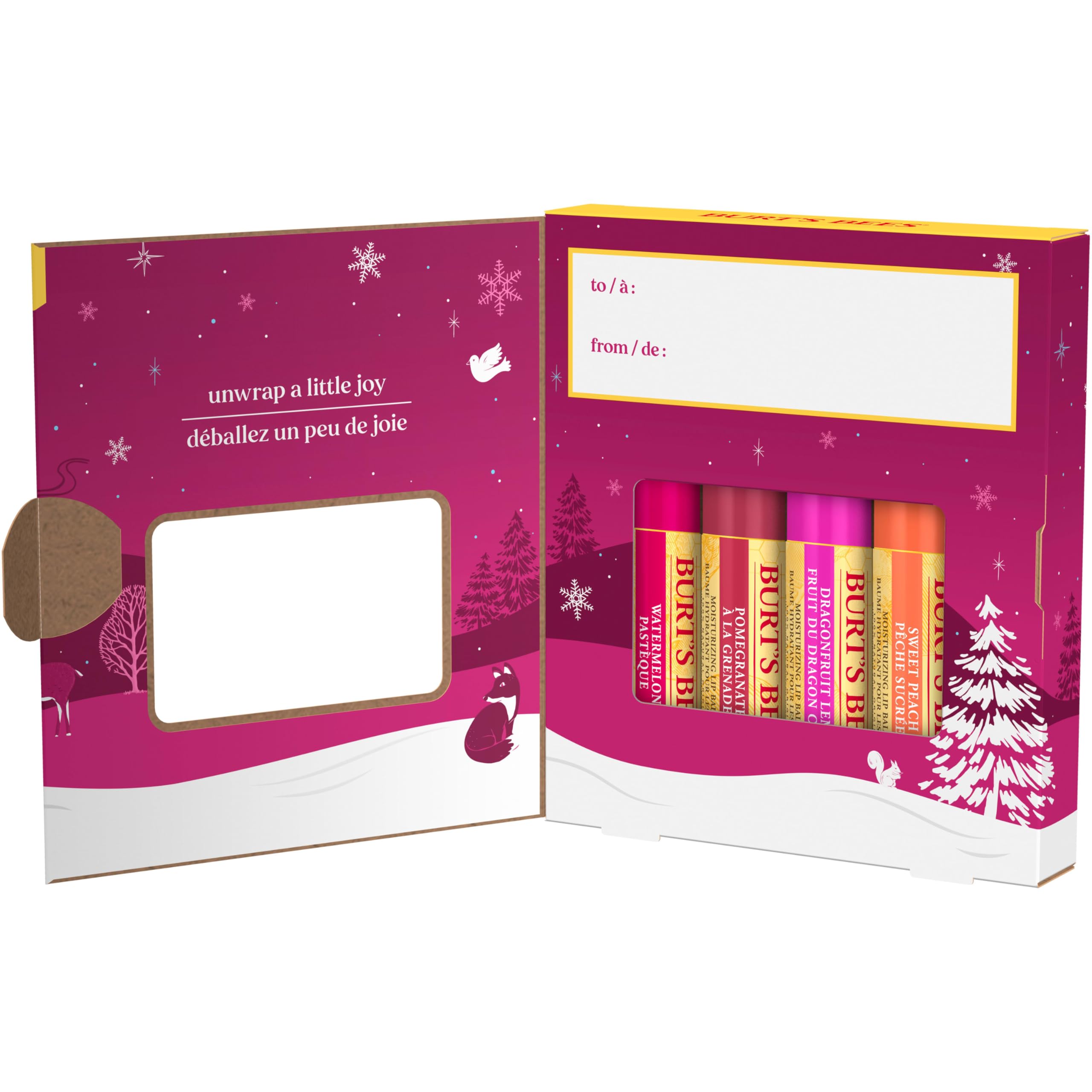 Foto 6 | Set De Regalo De Bálsamo Labial Burt's Bees Bees Beeswax Bounty Fruit Mix, Paquete De 4 - Venta Internacional.