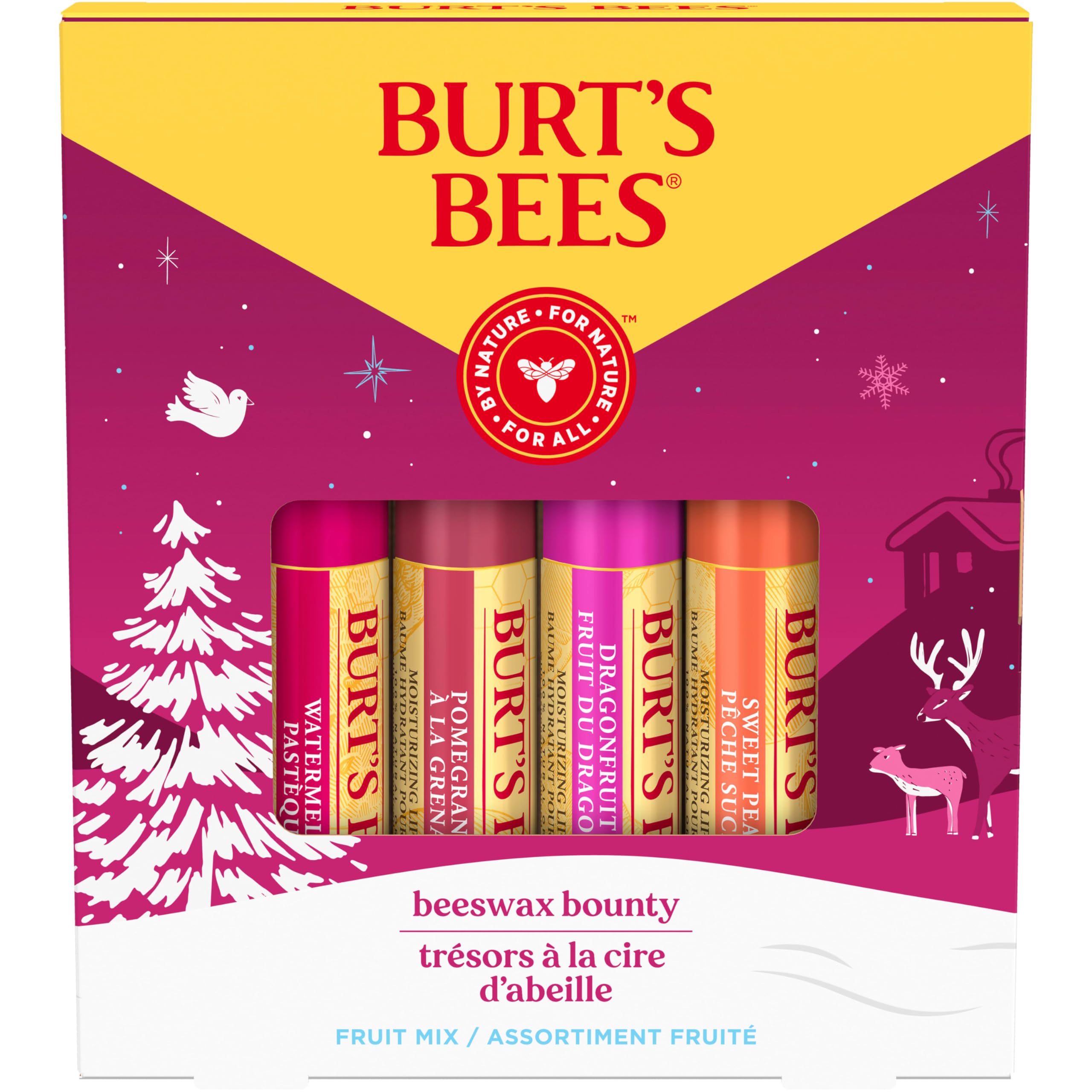 Foto 8 pulgar | Set De Regalo De Bálsamo Labial Burt's Bees Bees Beeswax Bounty Fruit Mix, Paquete De 4 - Venta Internacional.