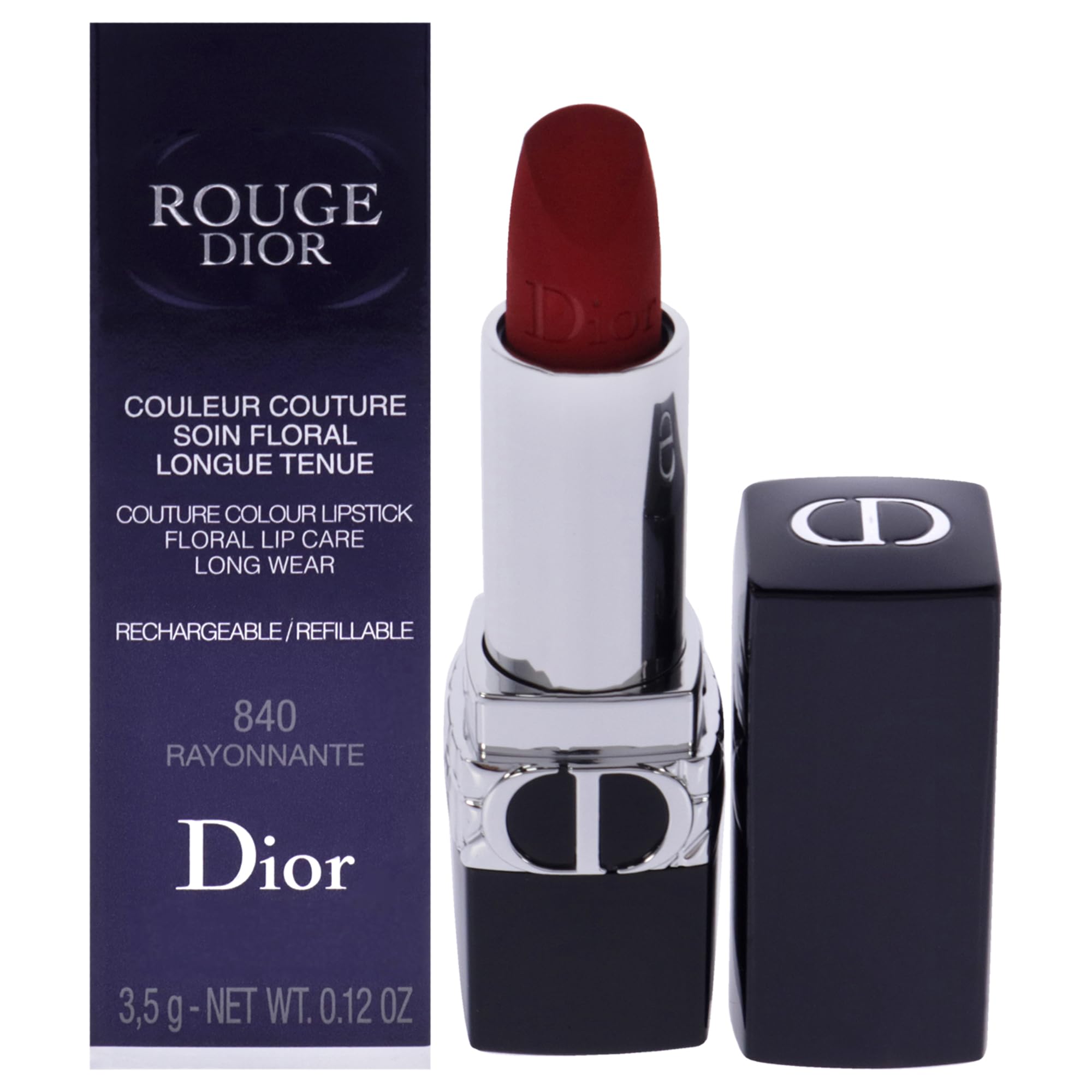 Foto 2 pulgar | Lápiz Labial Dior Rouge Refillable 840 Rayonnante (velvet) Multi - Venta Internacional.