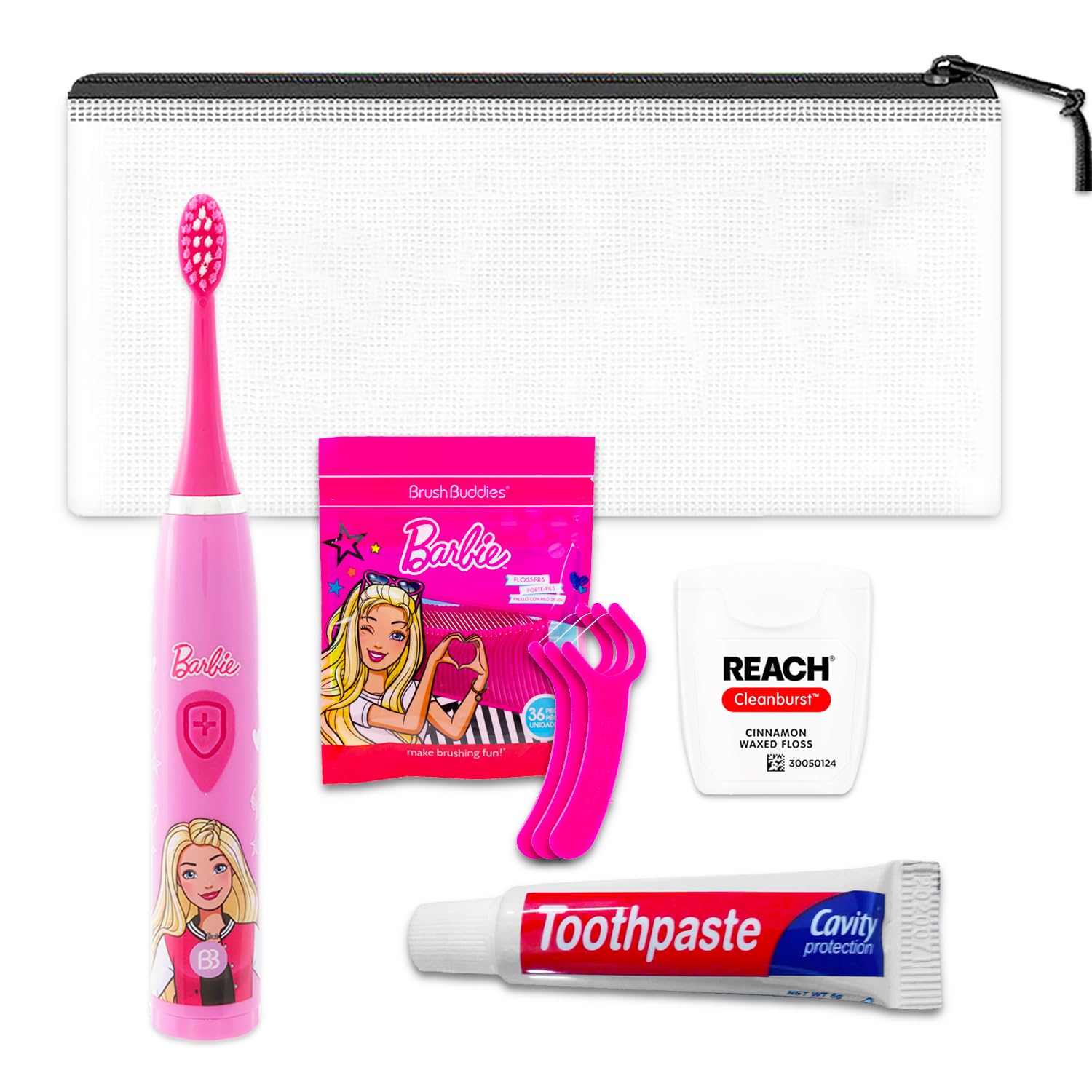 Foto 2 | Juego De Cepillos De Dientes Barbie Para Niñas Con Kit De Viaje Oral Care - Venta Internacional.
