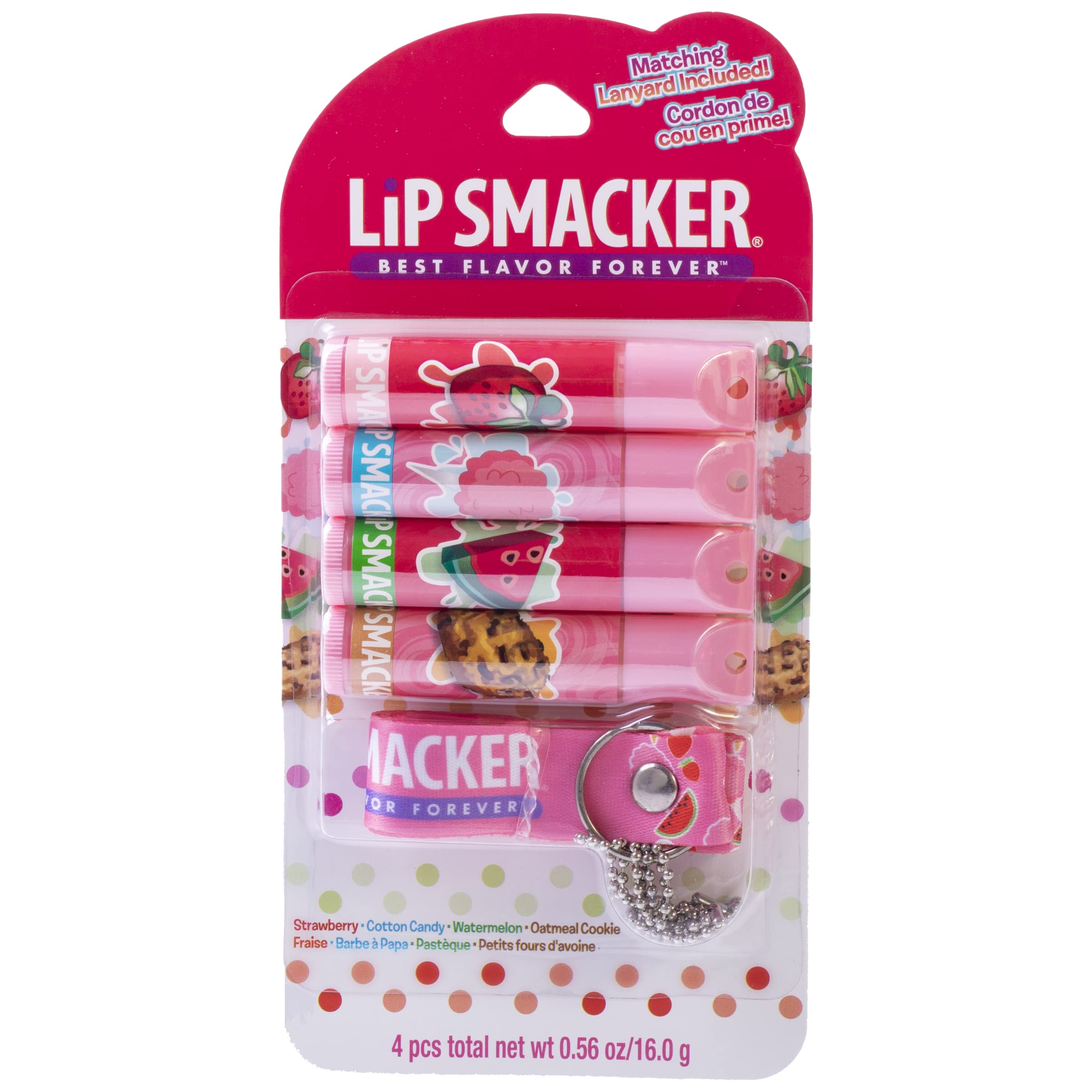 Foto 2 pulgar | Set De Bálsamo Labial Lip Smacker Flavored Con Cordón Rosa Para Niños X4 - Venta Internacional.