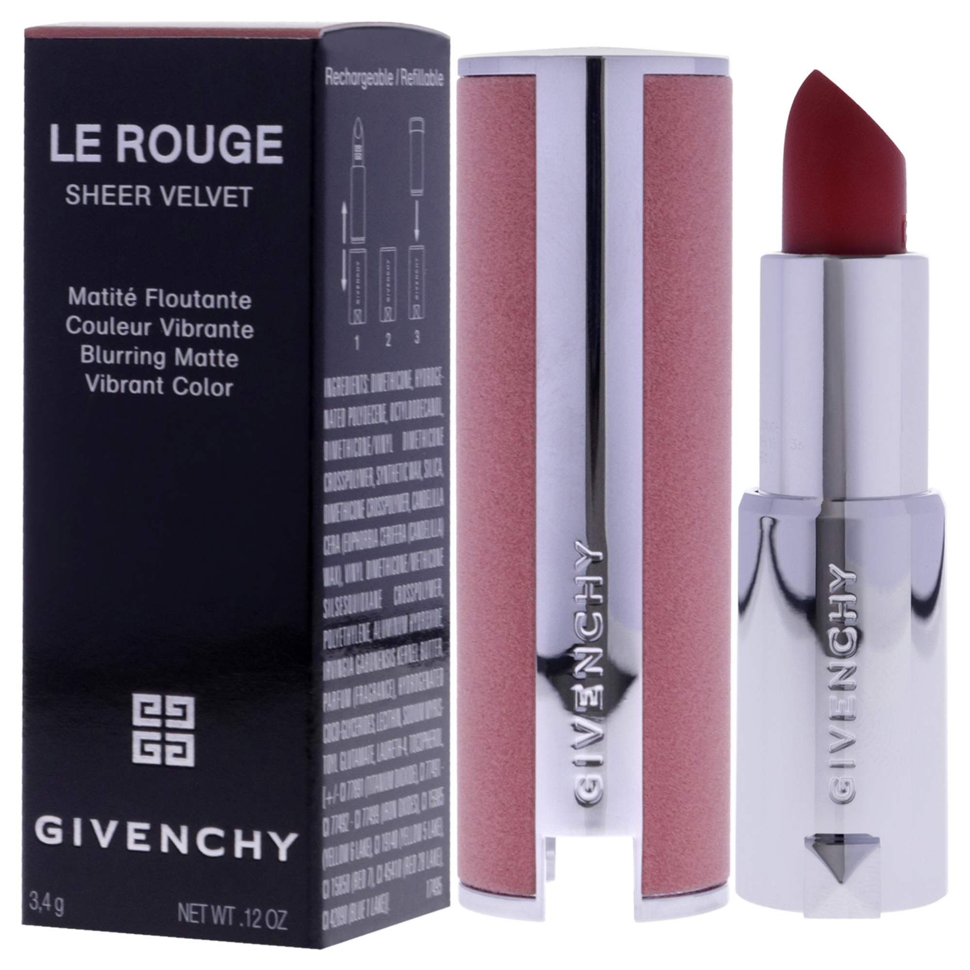 Foto 5 pulgar | Lápiz Labial Givenchy Le Rouge 36 L Interdit Recargable 3,5 Ml - Venta Internacional.