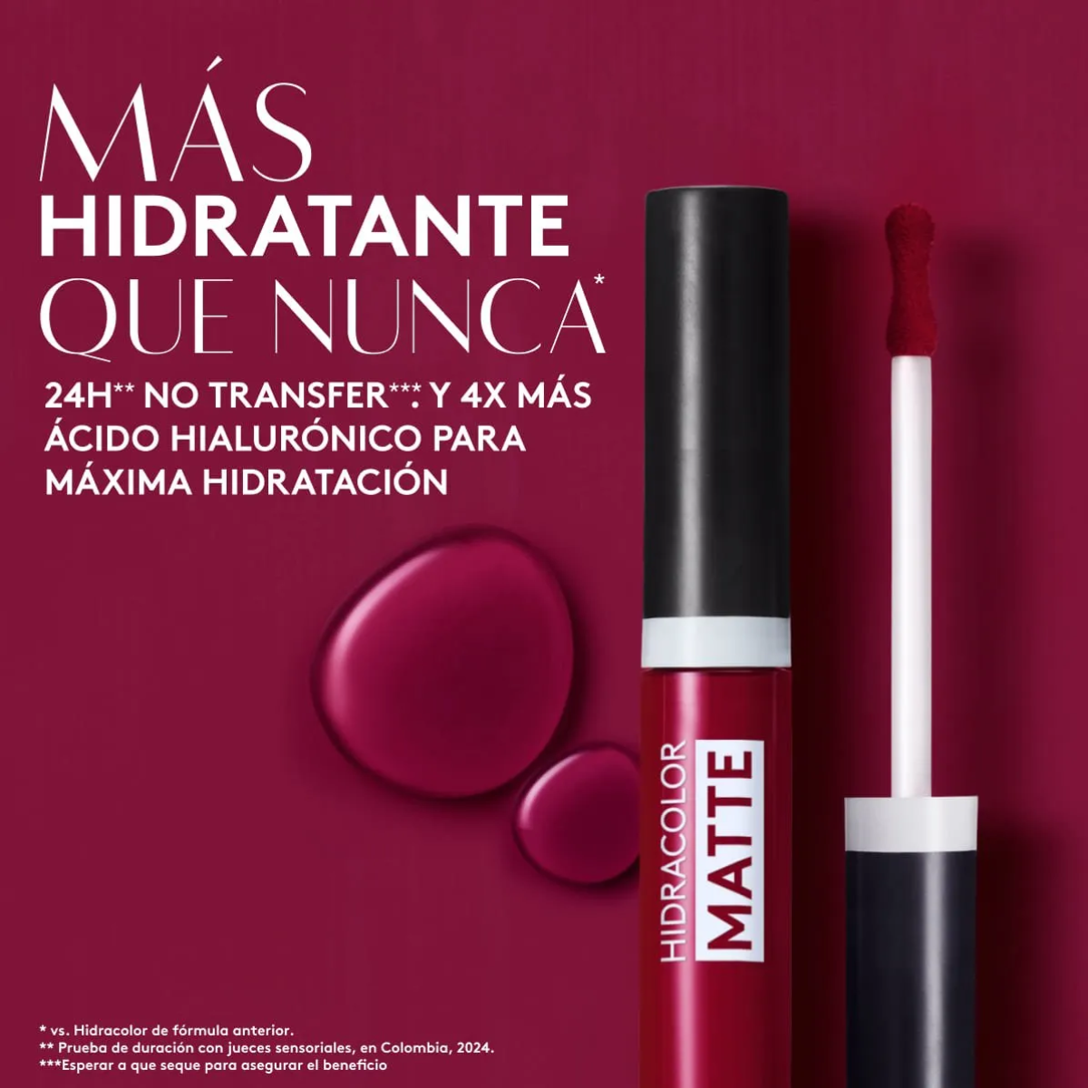 Foto 3 pulgar | Labial Líquido Hidracolor Matte - Vino Cerezo Ésika 6ml