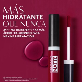 Foto 2 | Labial Líquido Hidracolor Matte - Vino Cerezo Ésika 6ml