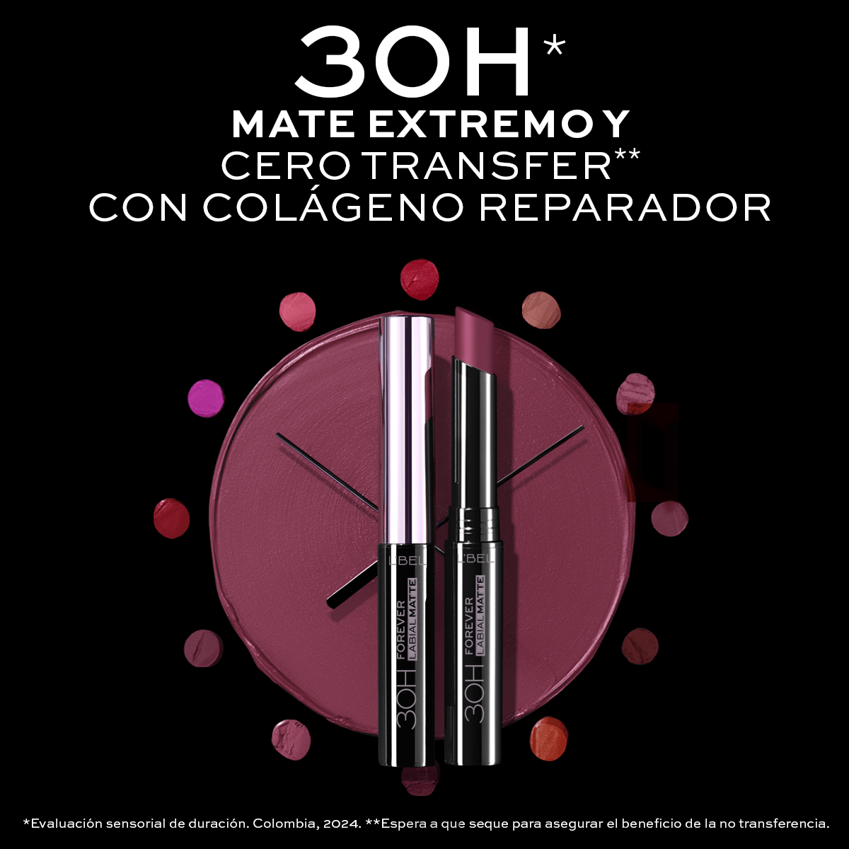 Foto 4 pulgar | Labial Forever Barra Color Rosé Intense L'bel 2g