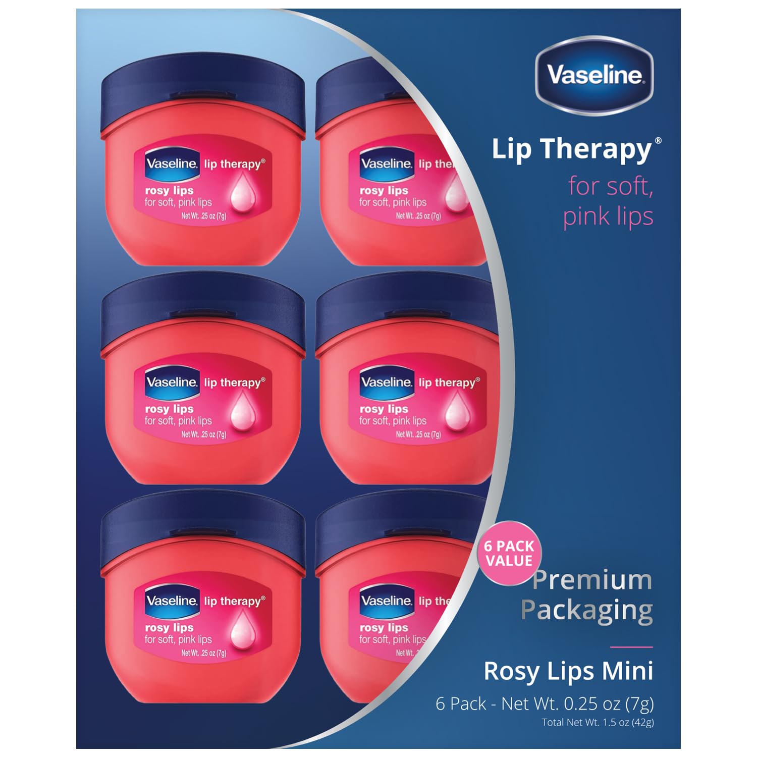 Foto 1 | Vaselina Lip Therapy Rosy Lips Mini, 7 Ml (paquete De 6) - Venta Internacional.