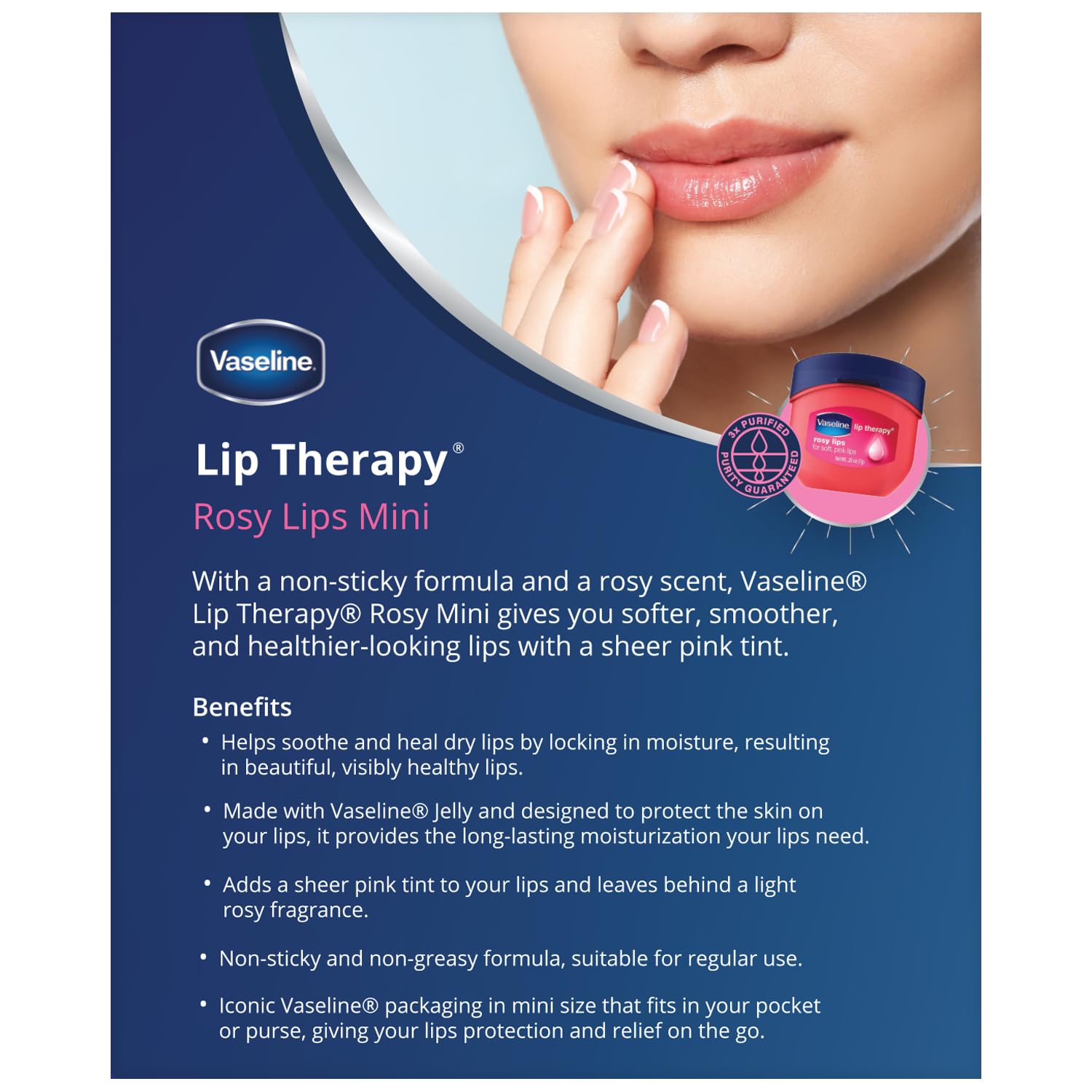 Foto 4 pulgar | Vaselina Lip Therapy Rosy Lips Mini, 7 Ml (paquete De 6) - Venta Internacional.