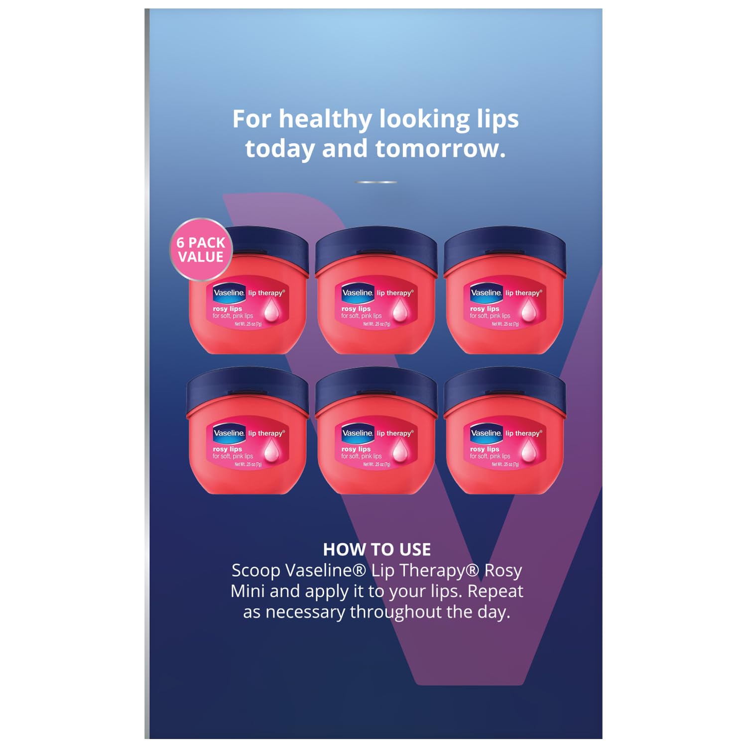 Foto 6 pulgar | Vaselina Lip Therapy Rosy Lips Mini, 7 Ml (paquete De 6) - Venta Internacional.