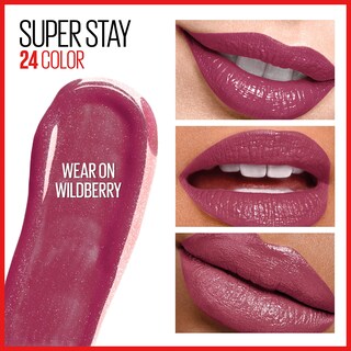 Foto 3 | Lápiz Labial Líquido Maybelline Super Stay 24 Wildberry Mauve Pink - Venta Internacional.