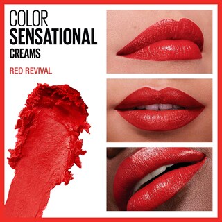 Foto 3 | Lápiz Labial Maybelline Color Sensational Con Acabado En Crema 4 5 Ml Rojo - Venta Internacional.