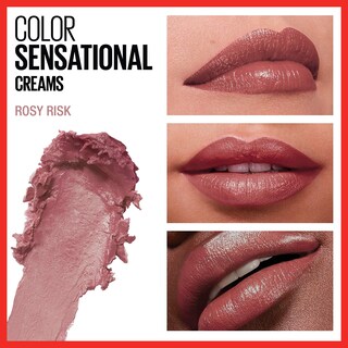 Foto 3 | Lápiz Labial Maybelline Color Sensational Acabado En Crema 4 5 Ml Rosy Risk - Venta Internacional.