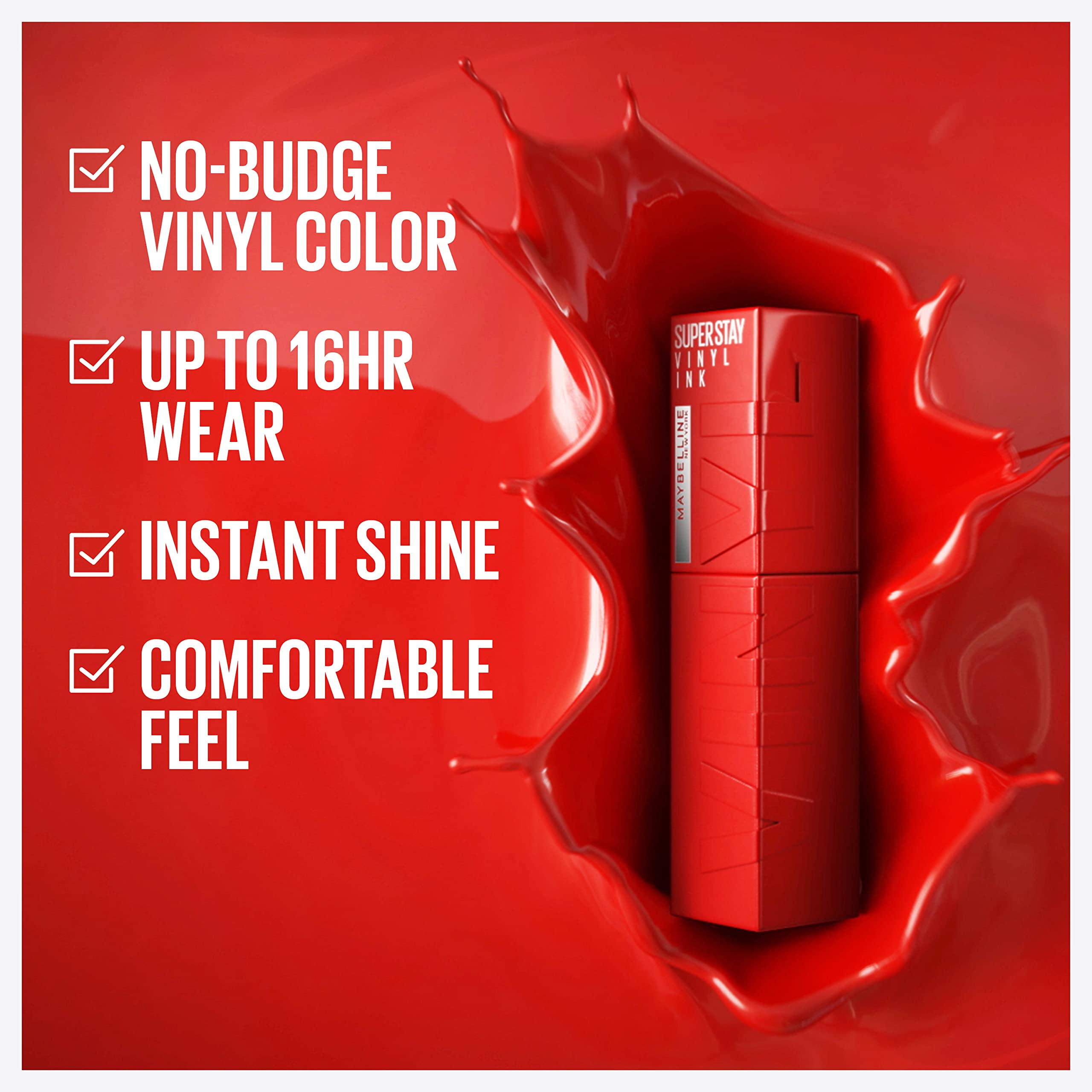 Foto 3 pulgar | Lápiz Labial Maybelline Super Stay Vinyl Ink Longwear Red  4 Ml - Venta Internacional.