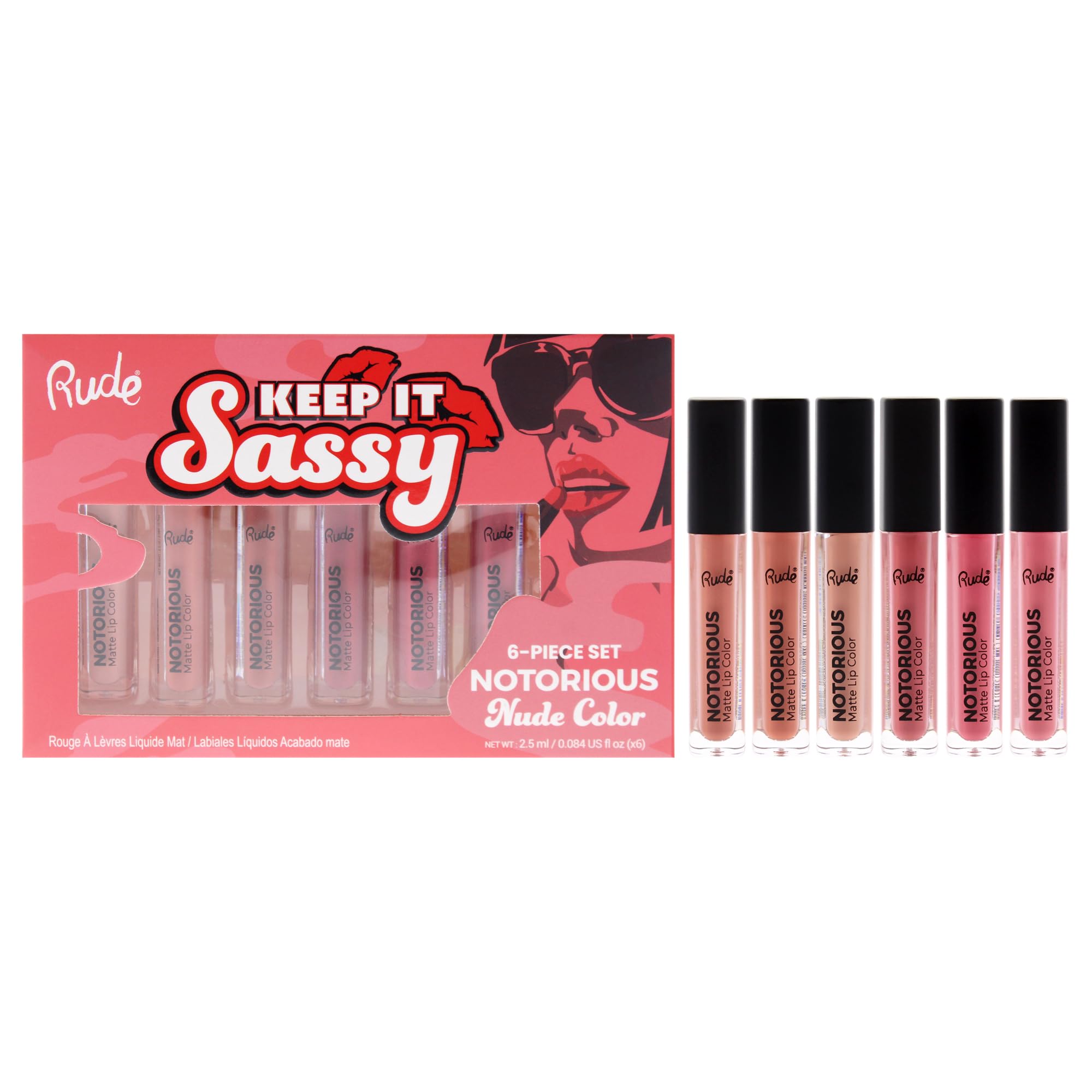 Foto 2 pulgar | Set De Maquillaje Rude Cosmetics Keep It Sassy Notorious Nude  6 Unidades - Venta Internacional.