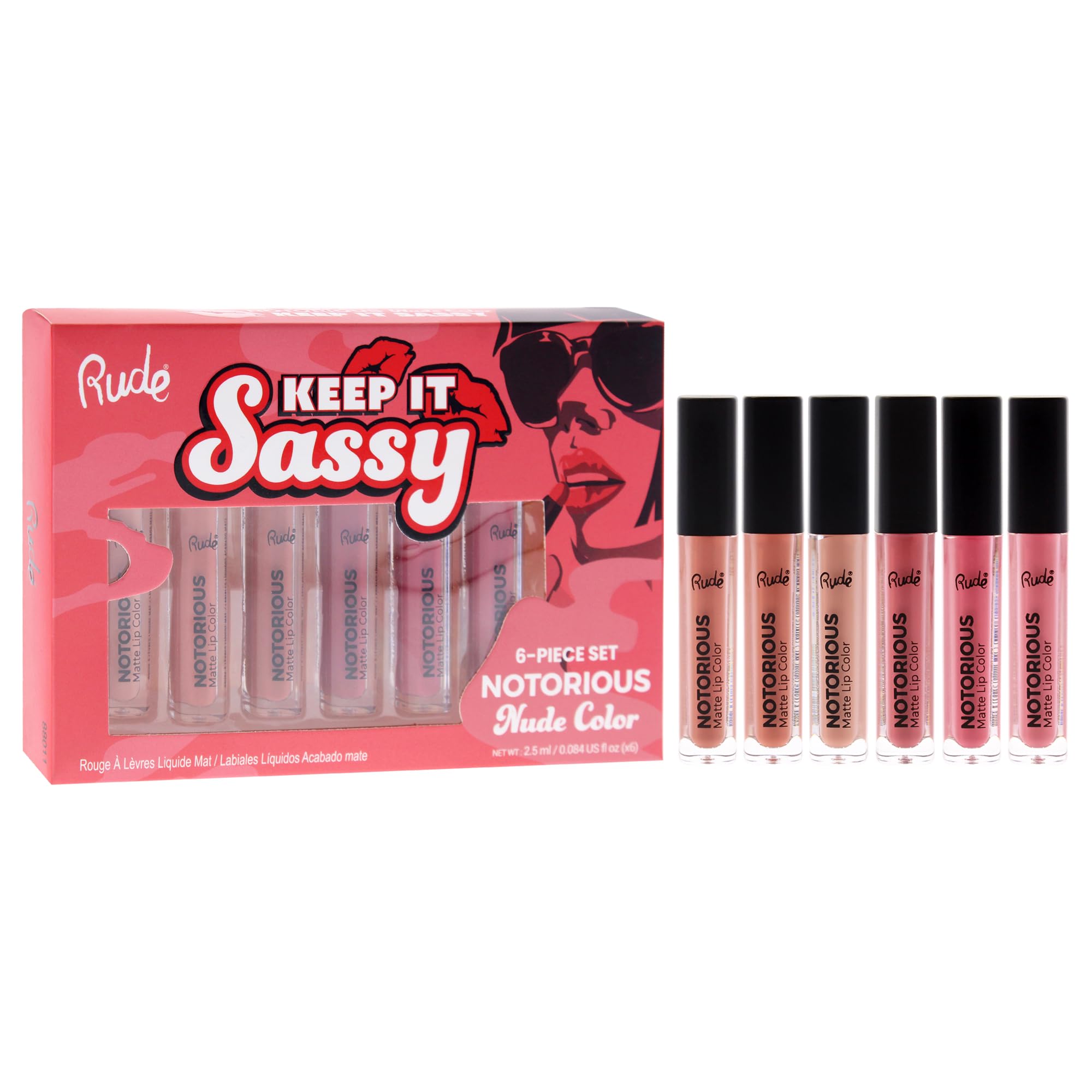 Foto 4 pulgar | Set De Maquillaje Rude Cosmetics Keep It Sassy Notorious Nude  6 Unidades - Venta Internacional.