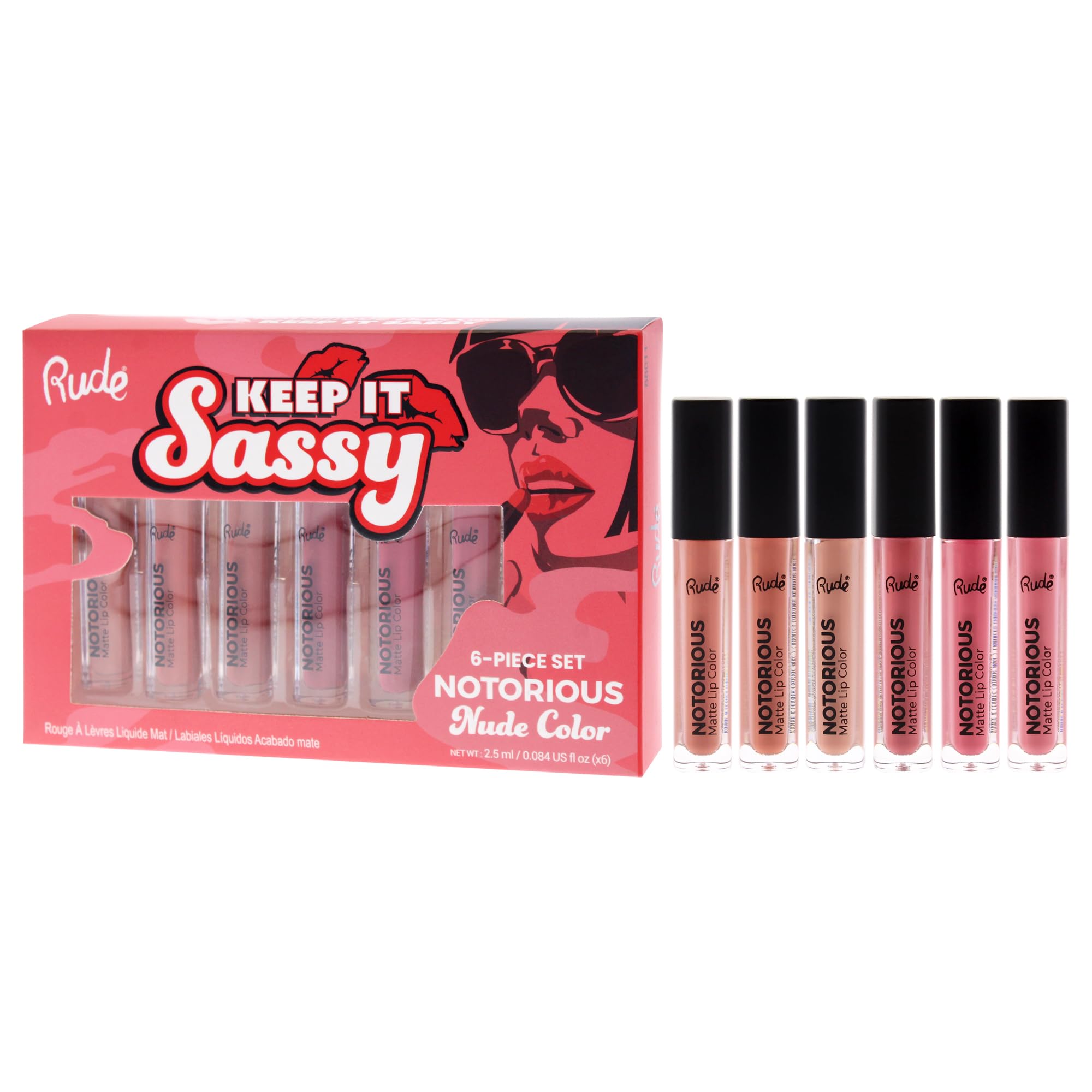 Foto 5 pulgar | Set De Maquillaje Rude Cosmetics Keep It Sassy Notorious Nude  6 Unidades - Venta Internacional.