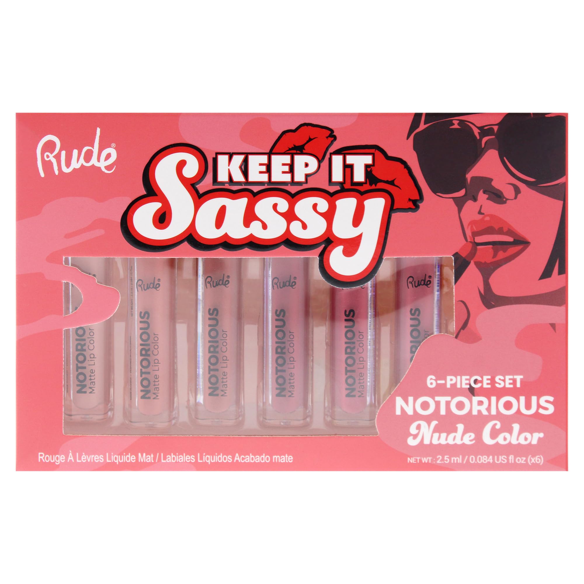 Foto 6 pulgar | Set De Maquillaje Rude Cosmetics Keep It Sassy Notorious Nude  6 Unidades - Venta Internacional.