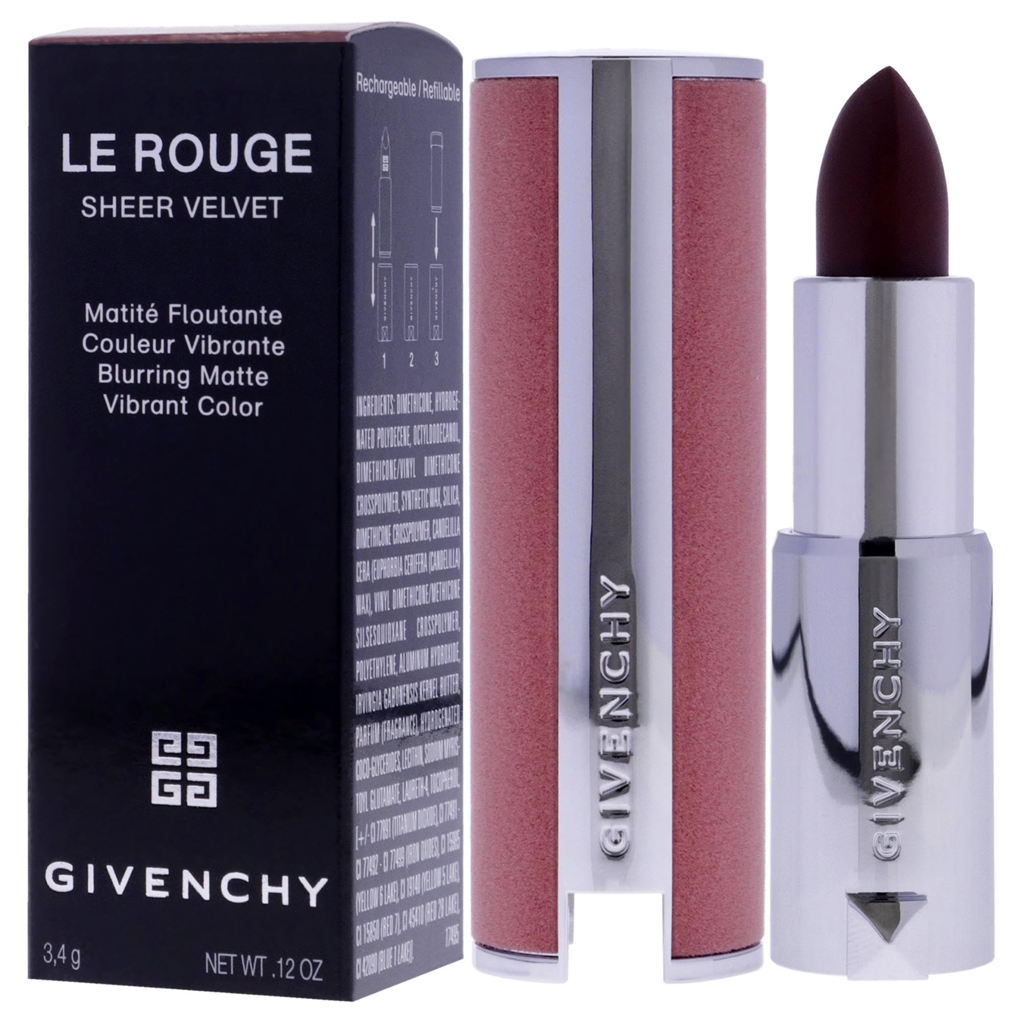 Foto 4 | Lápiz Labial Givenchy Le Rouge Sheer Velvet Matte N39 Rouge Grenat - Venta Internacional.