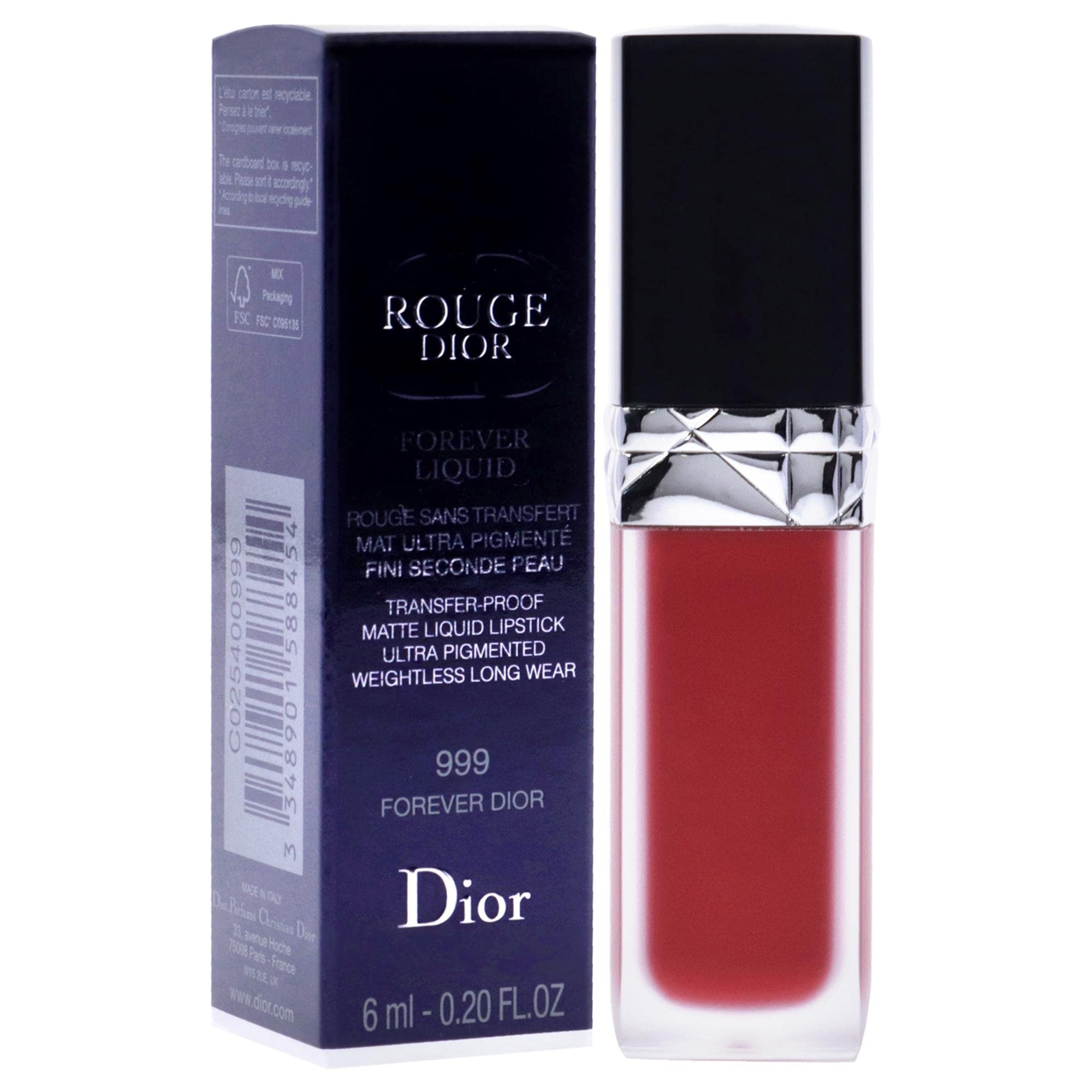 Foto 4 pulgar | Lápiz Labial Dior Rouge Forever Liquid Matte 999 Para Mujer  6 Ml - Venta Internacional.