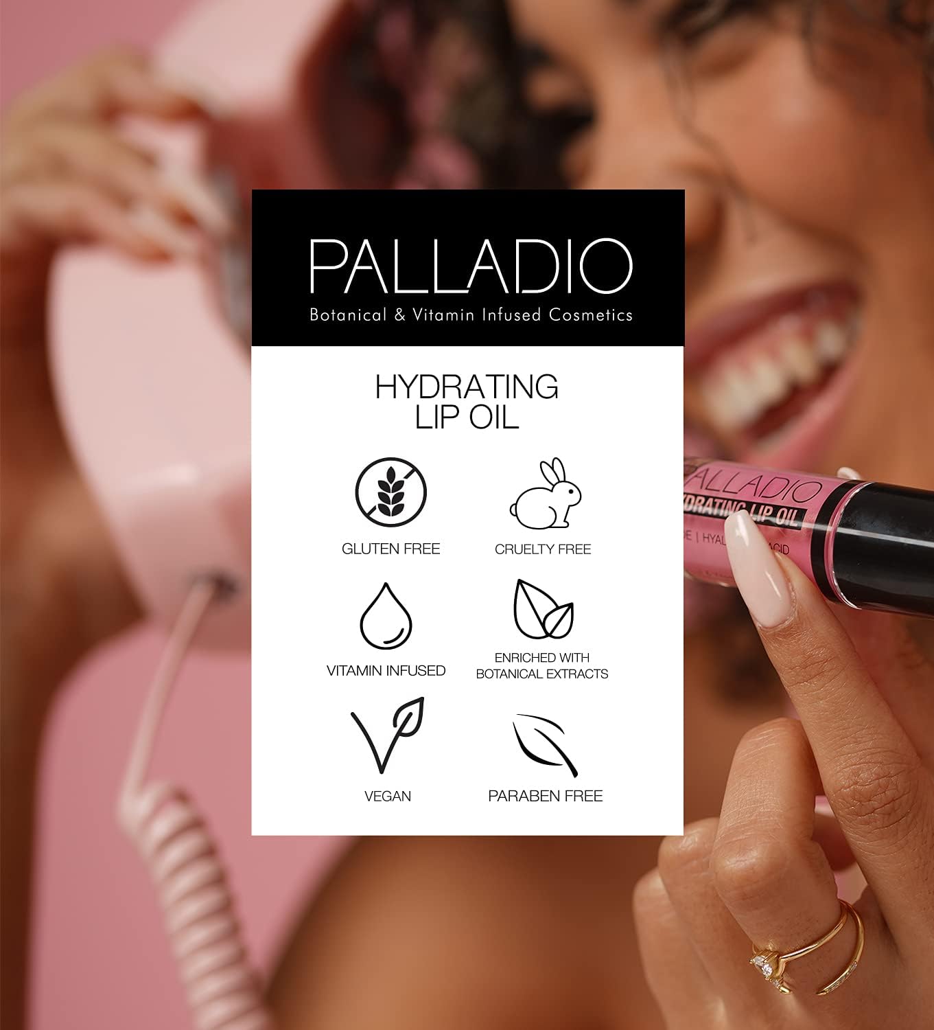 Foto 5 pulgar | Aceite Labial Palladio Hydrating Con Ácido Hialurónico  4 5 Ml  Vegano - Venta Internacional.