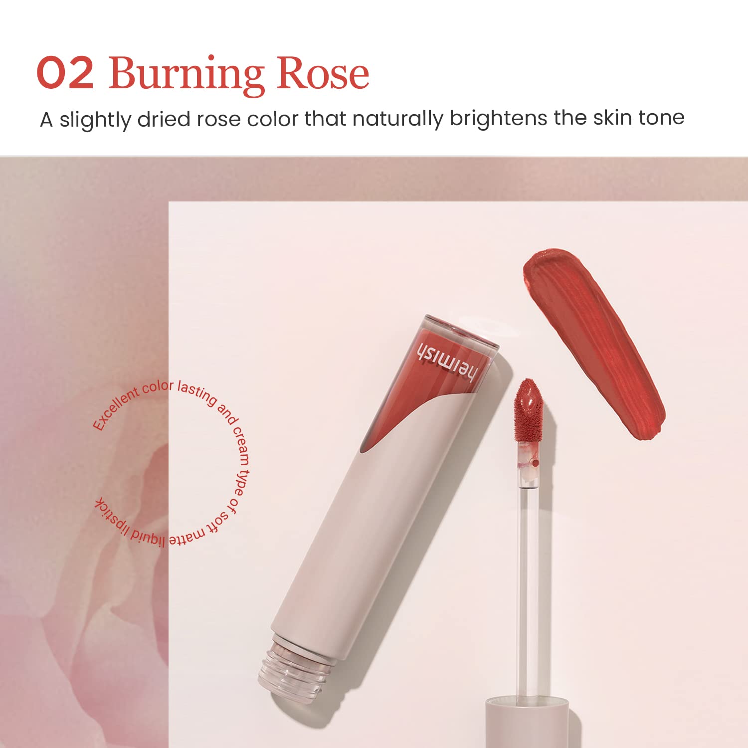 Foto 6 pulgar | Lápiz Labial Líquido Heimish Dailish Burning Rose  28 G  Crema Mate - Venta Internacional.