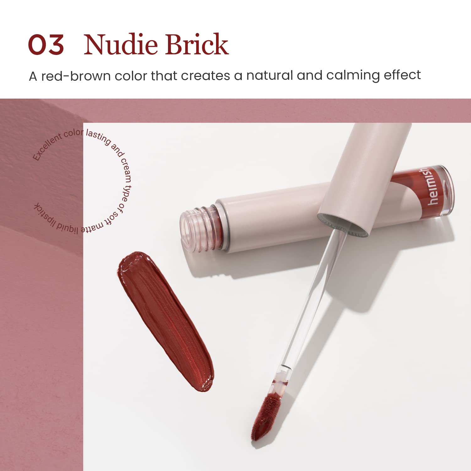 Foto 5 | Lápiz Labial Líquido Heimish Dailish 03 Nudie Brick 28 G Cream Matte - Venta Internacional.