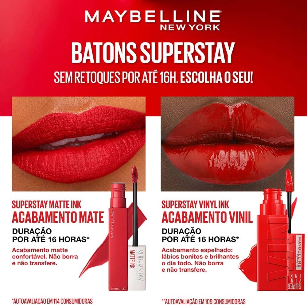 Foto 8 pulgar | Lápiz Labial Maybelline Super Stay Vinyl Ink Longwear Red - Venta Internacional.