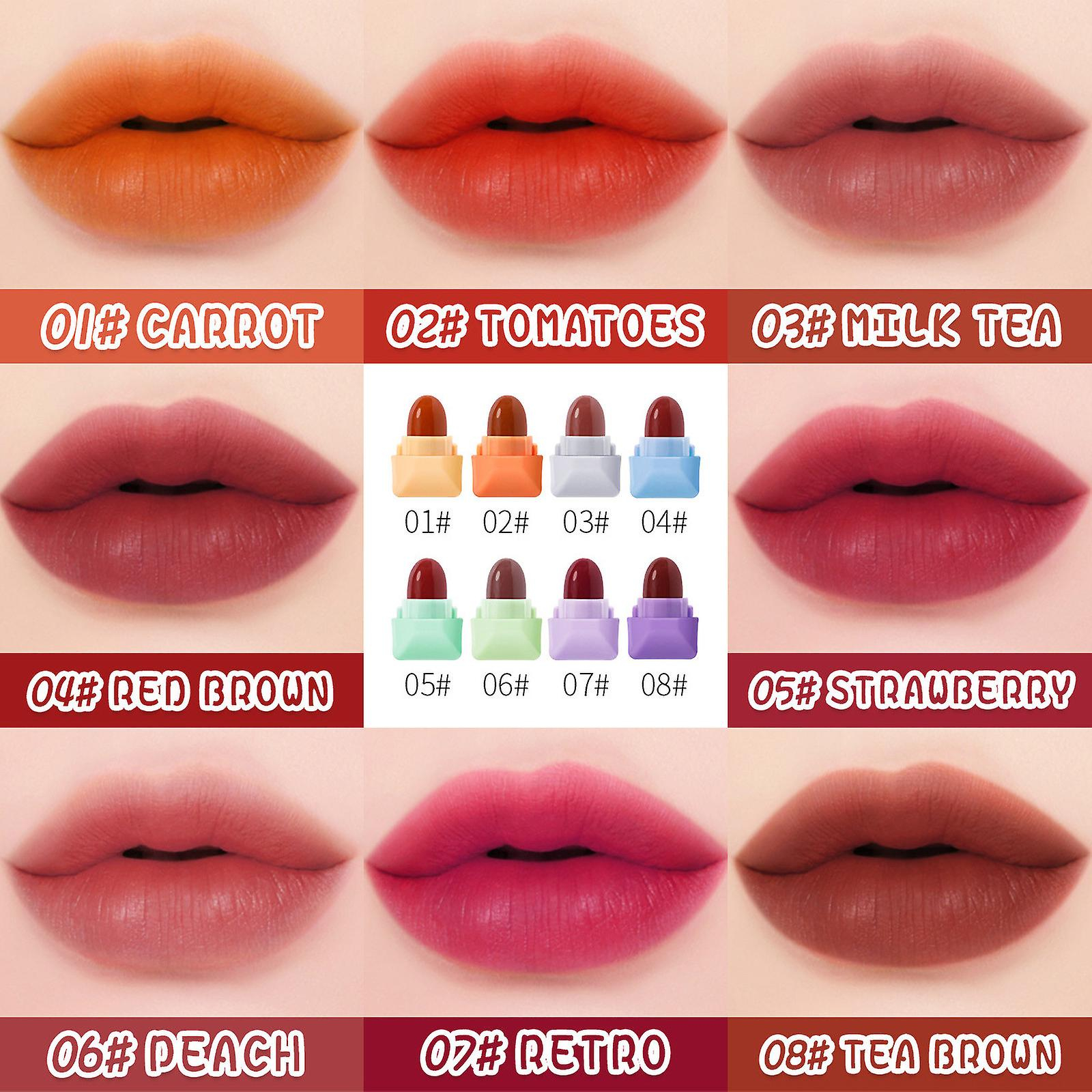 Foto 3 pulgar | Lápiz Labial Huoguo Candy Matte De 8 Colores  Antiadherente  En Forma De Copa - Venta Internacional.