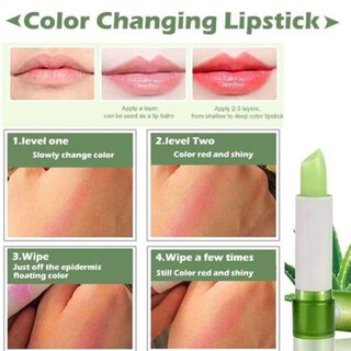 Foto 3 | Lápiz Labial Huoguo Aloe Vera Hidratante Que Cambia De Color 3 5 G - Venta Internacional.