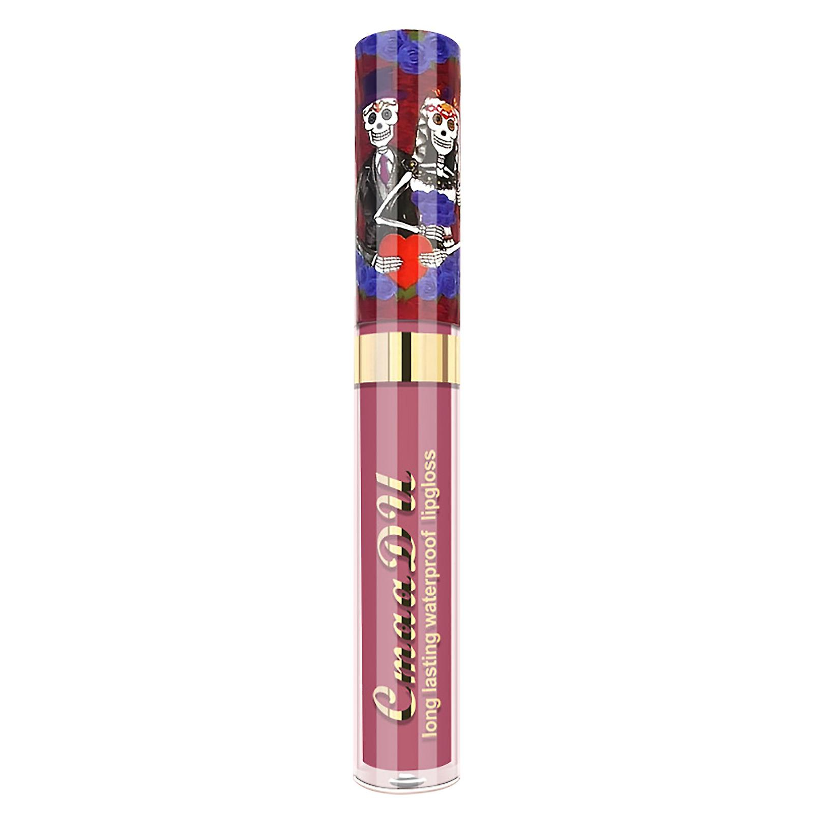 Foto 2 pulgar | Brillo De Labios Camadú Con Forma De Calavera Perlada De Metal Mate  10 Ml - Venta Internacional.