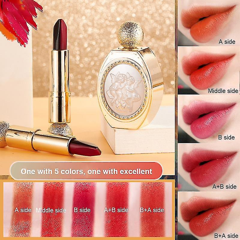 Foto 5 pulgar | Lápiz Labial Huoguo Angel  Blanco Mate  Cambio De Color  Juego De 5 Colores - Venta Internacional.