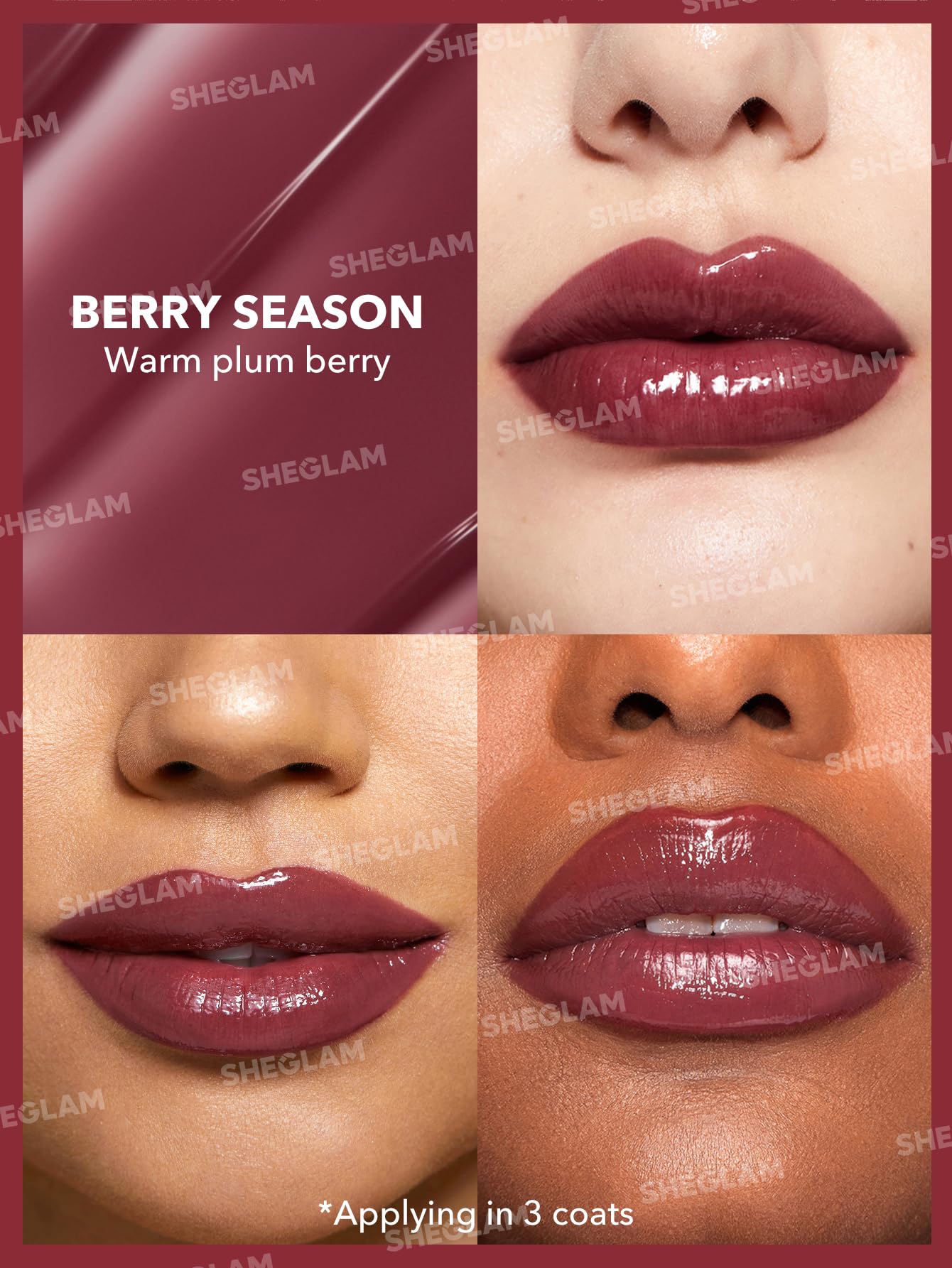 Foto 5 pulgar | Relleno De Labios Sheglam Pout-perfect Shine Berry Season 2 Ml - Venta Internacional.