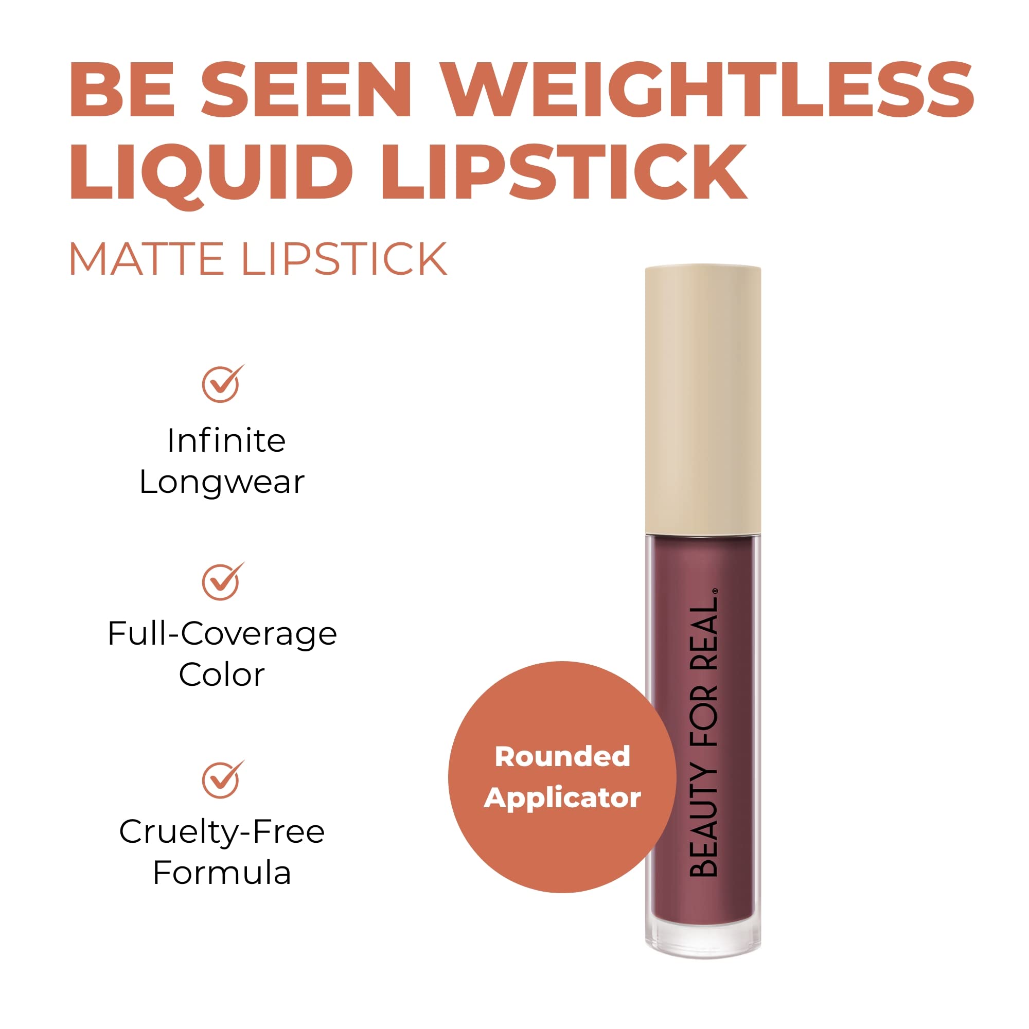 Foto 3 pulgar | Lápiz Labial Líquido Beauty For Real Be Seen Viral Chestnut Rose - Venta Internacional.