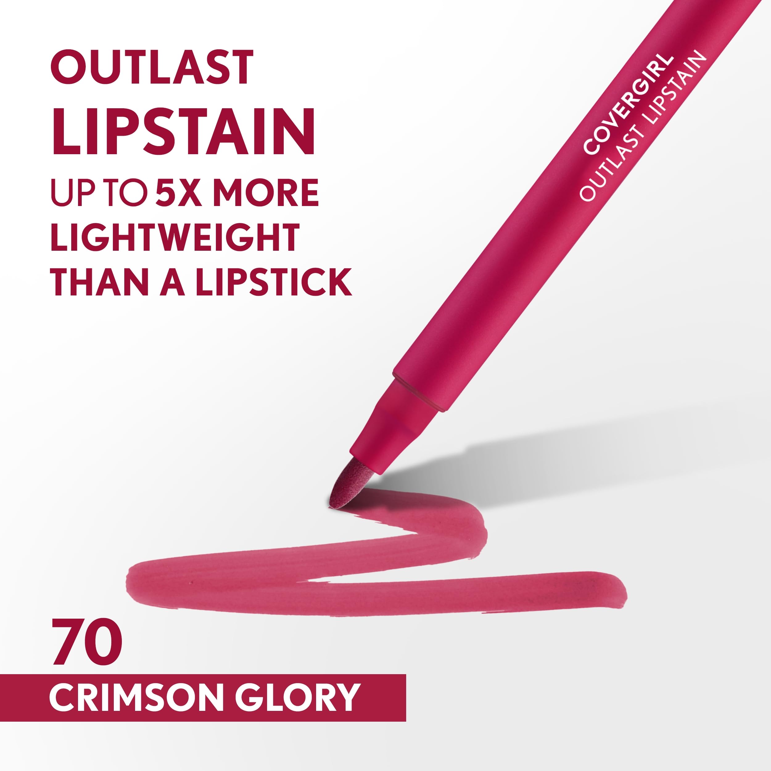 Foto 3 pulgar | Lápiz Labial Covergirl Outlast 70 Crimson Glory Vegan 1,7 Ml - Venta Internacional.