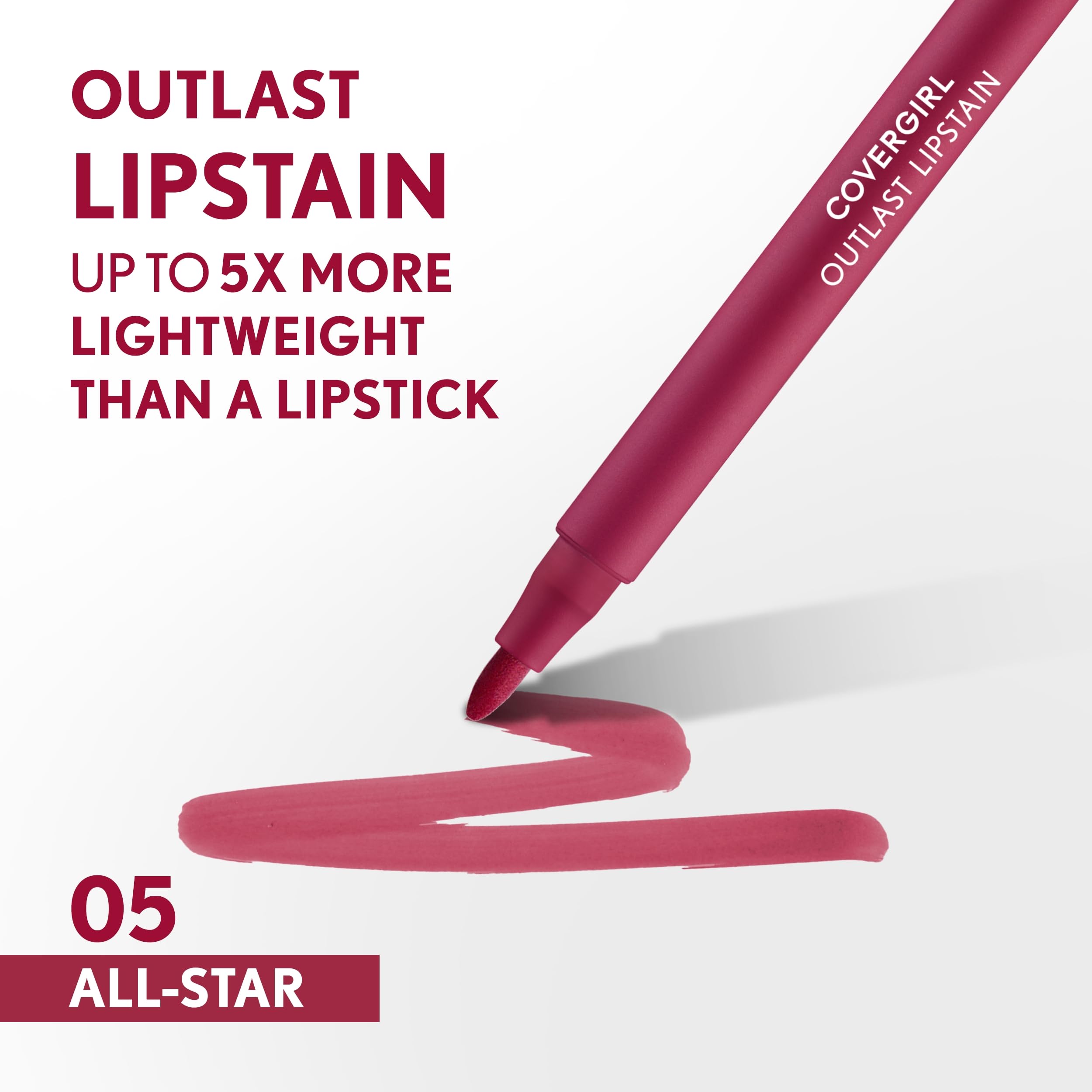 Foto 3 pulgar | Lápiz Labial Covergirl Outlast 05 All-star Teñido De Satén Vegano - Venta Internacional.