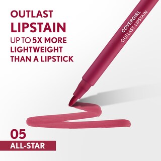 Foto 2 | Lápiz Labial Covergirl Outlast 05 All-star Teñido De Satén Vegano - Venta Internacional.