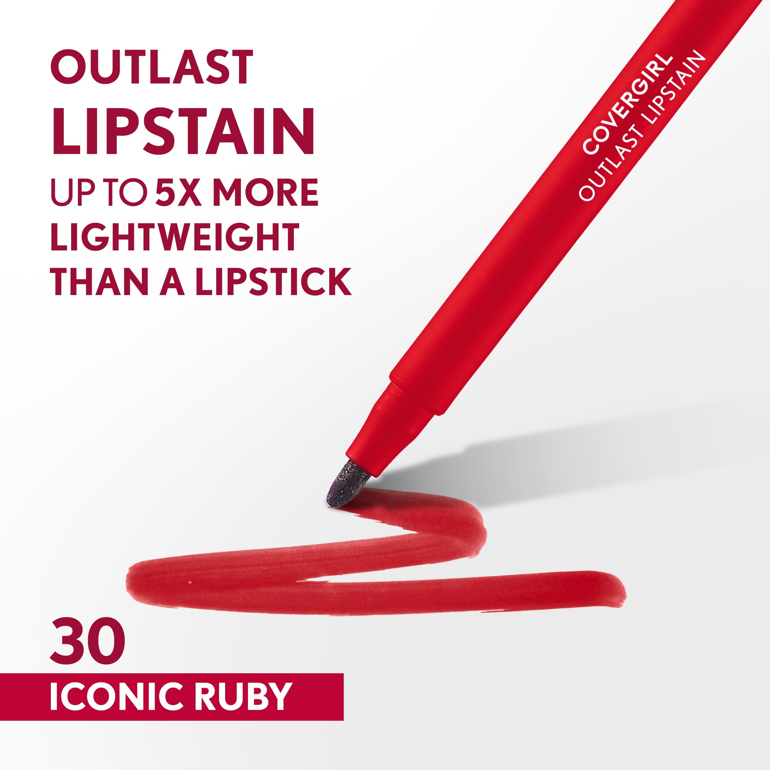 Foto 3 pulgar | Lápiz Labial Covergirl Outlast Iconic Ruby 30, Vegano, 1,7 Ml - Venta Internacional.