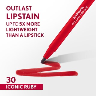 Foto 2 | Lápiz Labial Covergirl Outlast Iconic Ruby 30, Vegano, 1,7 Ml - Venta Internacional.