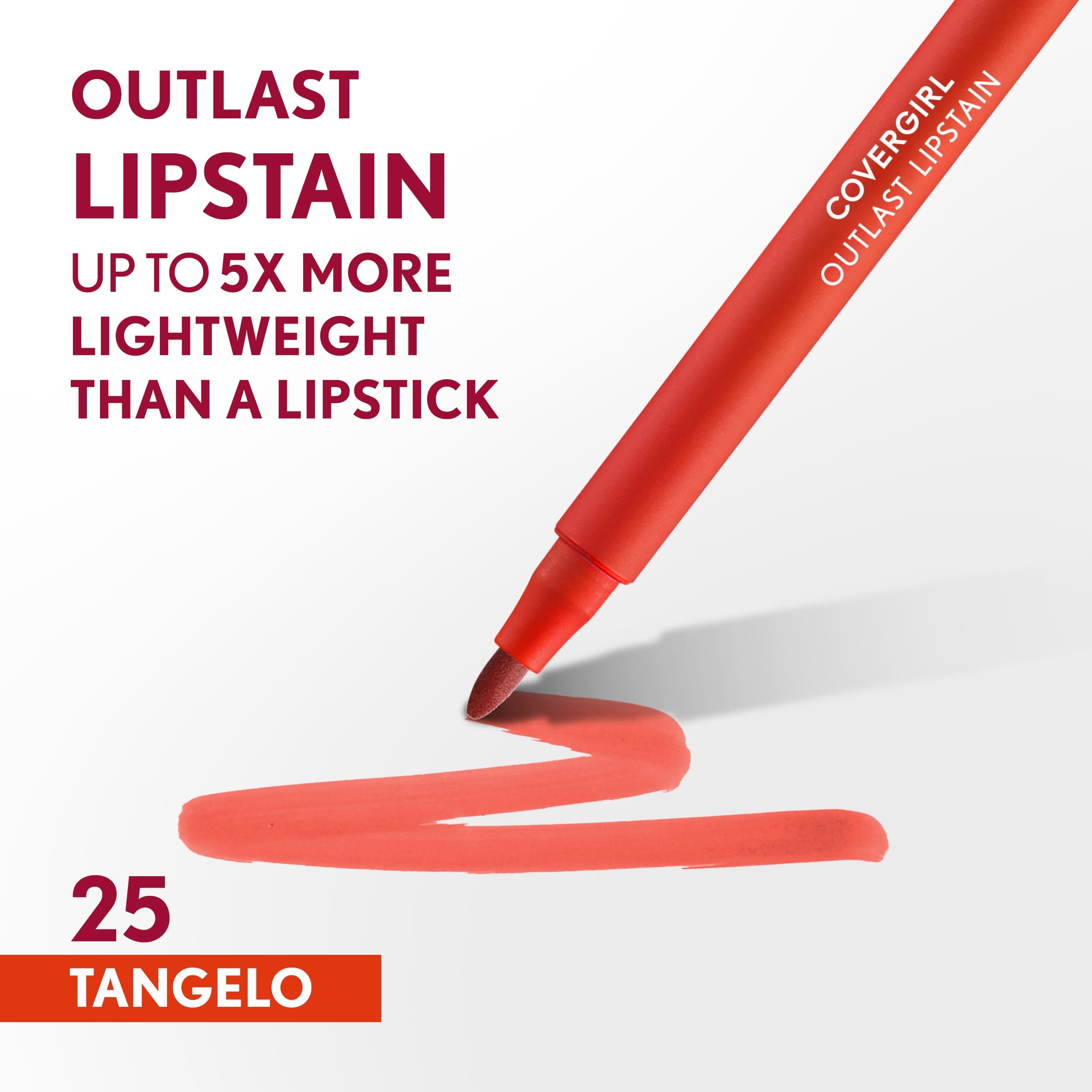 Foto 3 pulgar | Lápiz Labial Covergirl Outlast 25 Tangelo Teñido Satinado Vegano - Venta Internacional.