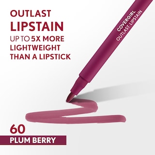 Foto 2 | Lápiz Labial Covergirl Outlast 60 Plum Berry Teñido Satinado Vegano - Venta Internacional.