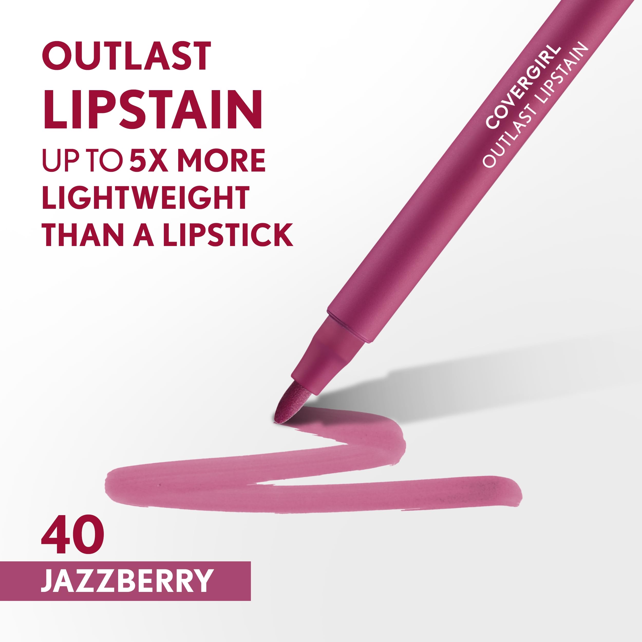 Foto 2 | Lápiz Labial Covergirl Outlast Jazzberry 40 Satinado Vegano - Venta Internacional.
