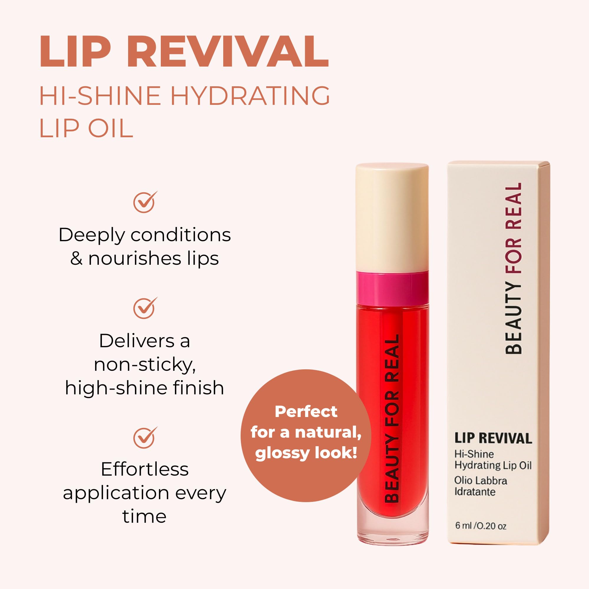 Foto 3 pulgar | Aceite Hidratante Para Labios Lip Revival Hi-shine Beauty For Real - Venta Internacional.