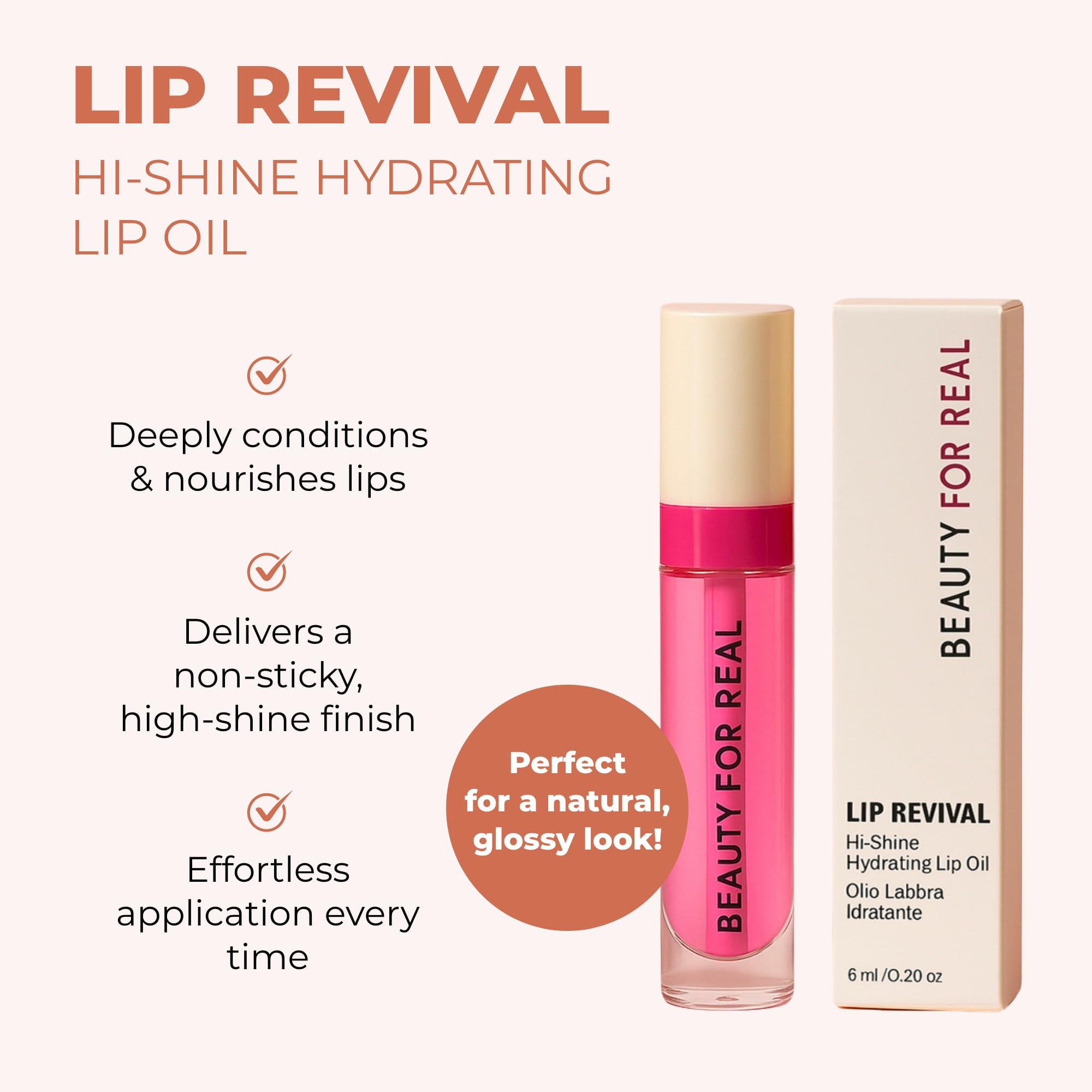 Foto 3 pulgar | Aceite Hidratante Para Labios Lip Revival Hi-shine Beauty For Real - Venta Internacional.