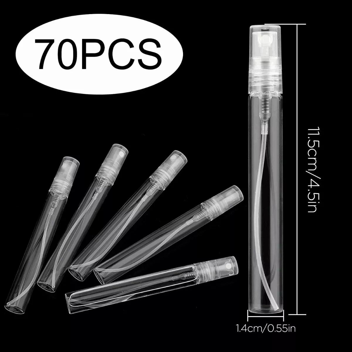 Foto 3 pulgar | Mini Botellas de Vidrio 70 Piezas 10 ml  Eo Safe Imports Esi-10058 Transparente